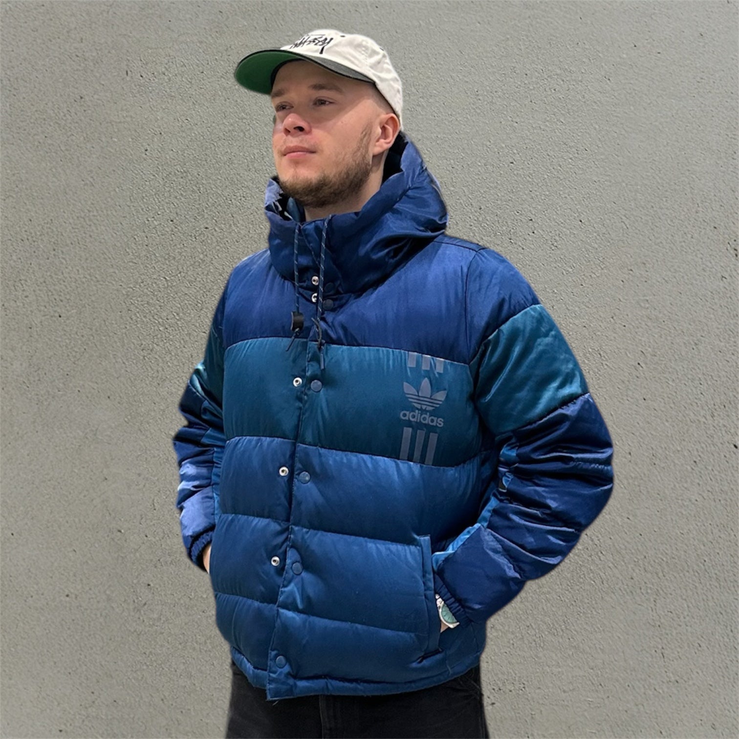 Adidas Originals Down Blue Shimmer Puffer Jacket (W)