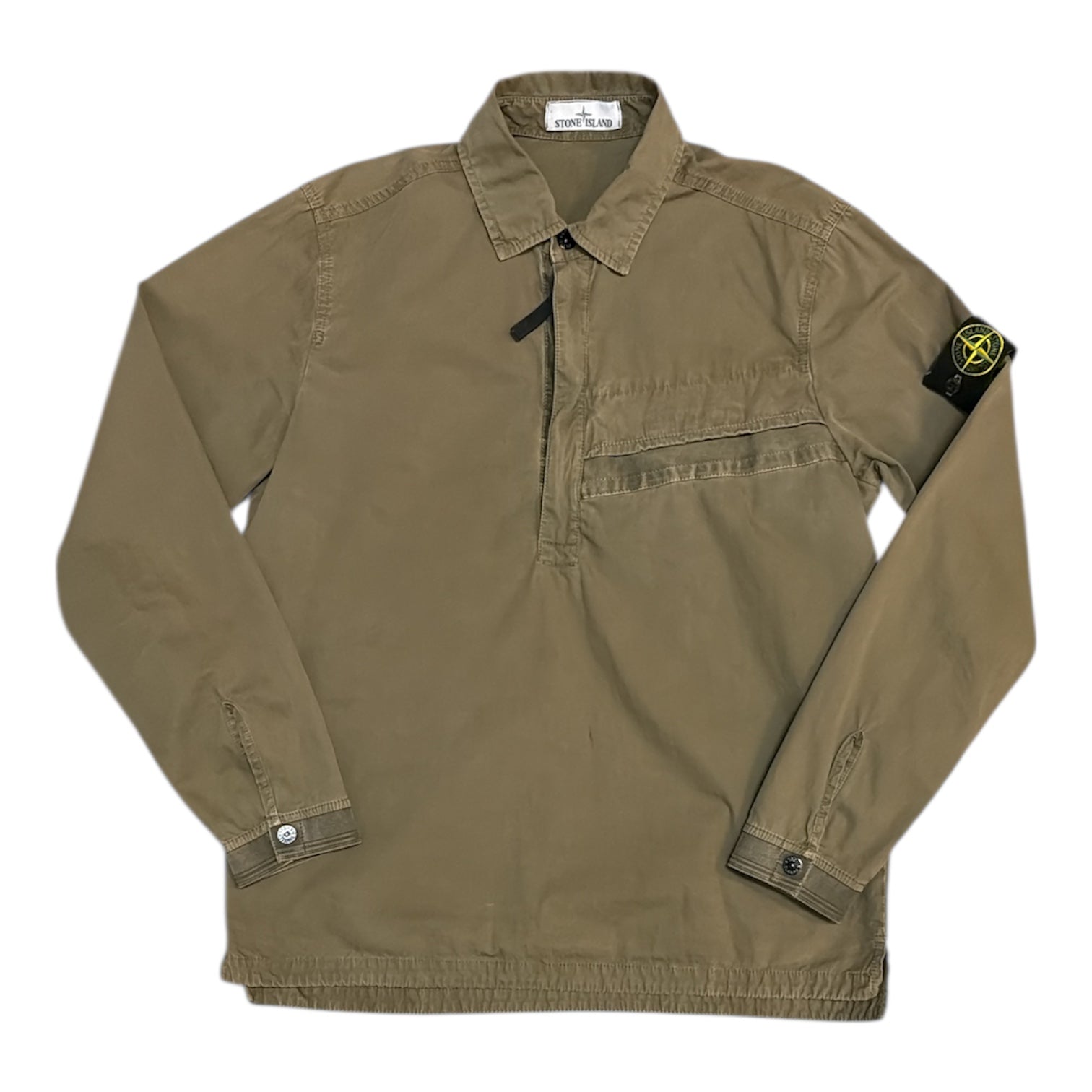 Stone Island Tela Smerigliata Old Treatment Khaki Green Overshirt