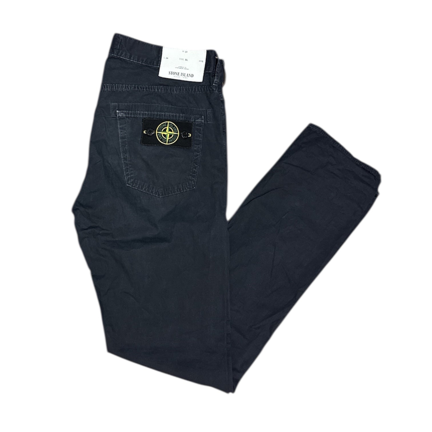 Stone Island 2015 Navy Charcoal Brushed Cotton Pants