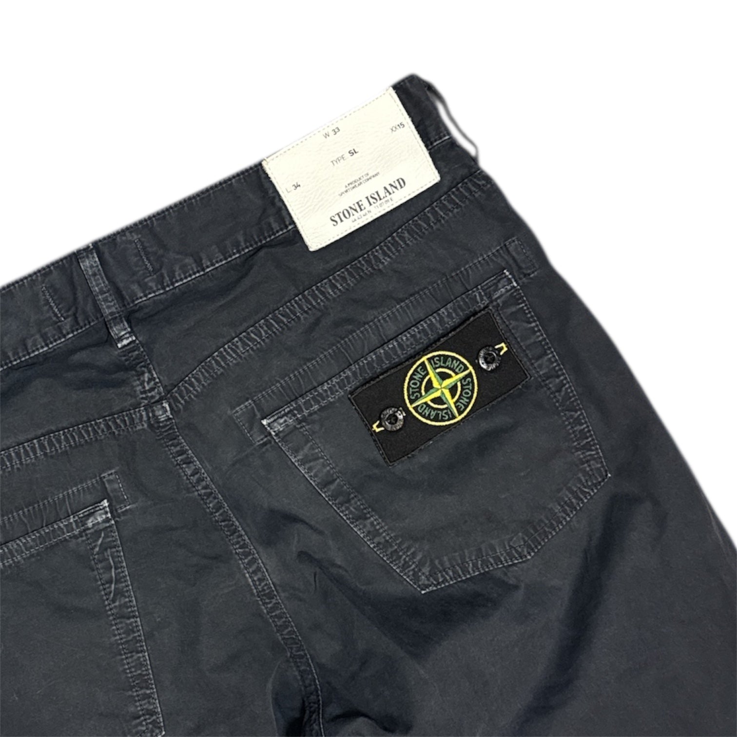 Stone Island 2015 Navy Charcoal Brushed Cotton Pants