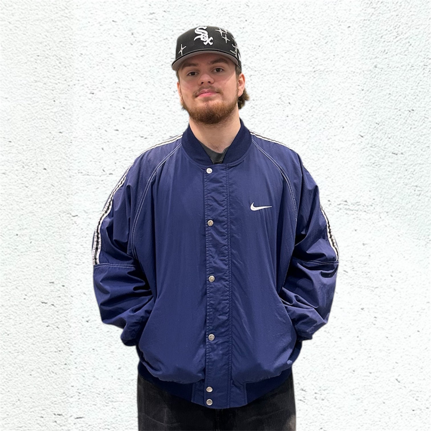 Vintage Nike Nylon Coach Blue Windbreaker Jacket