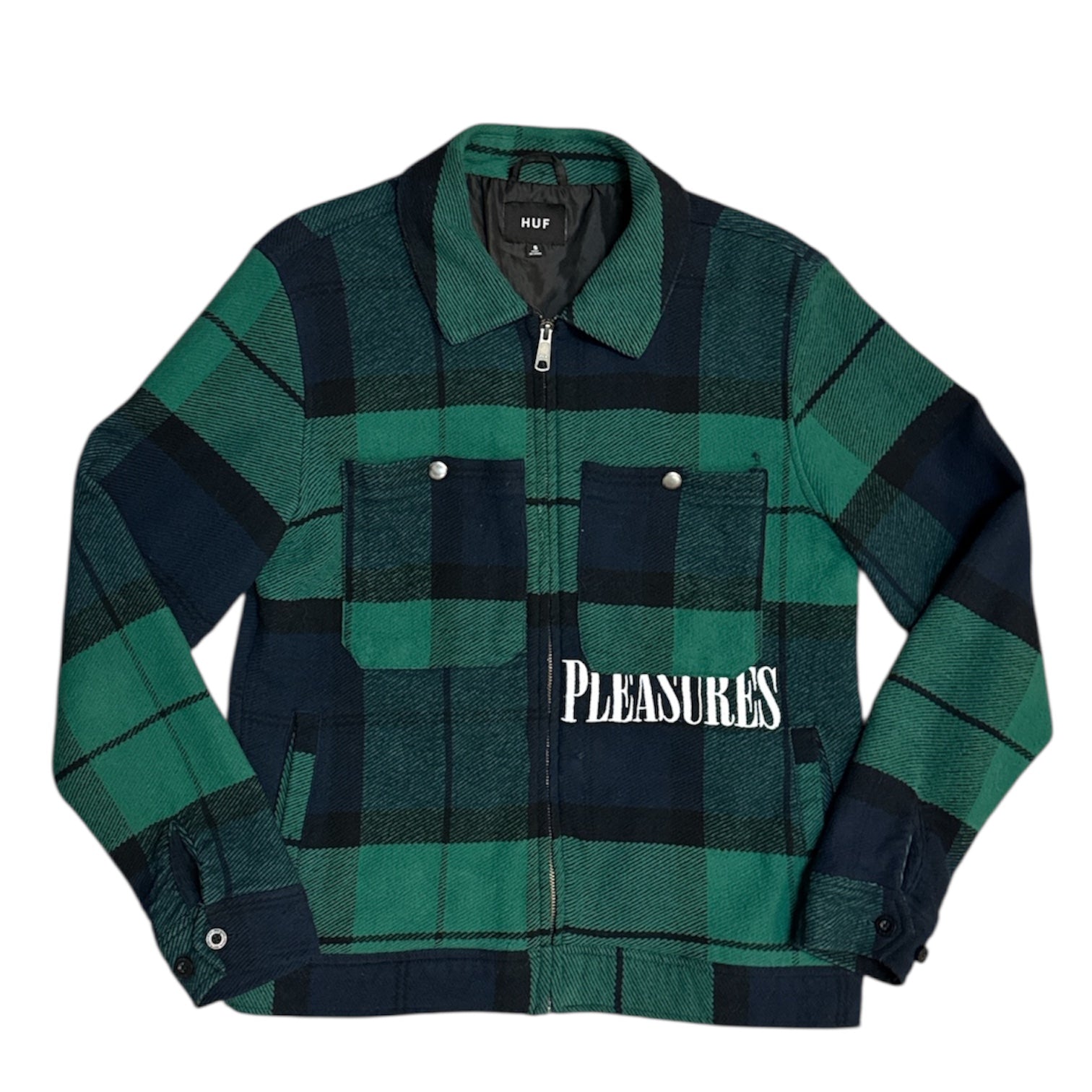 HUF x Pleasures Blackwatch Green Plaid Work Jacket