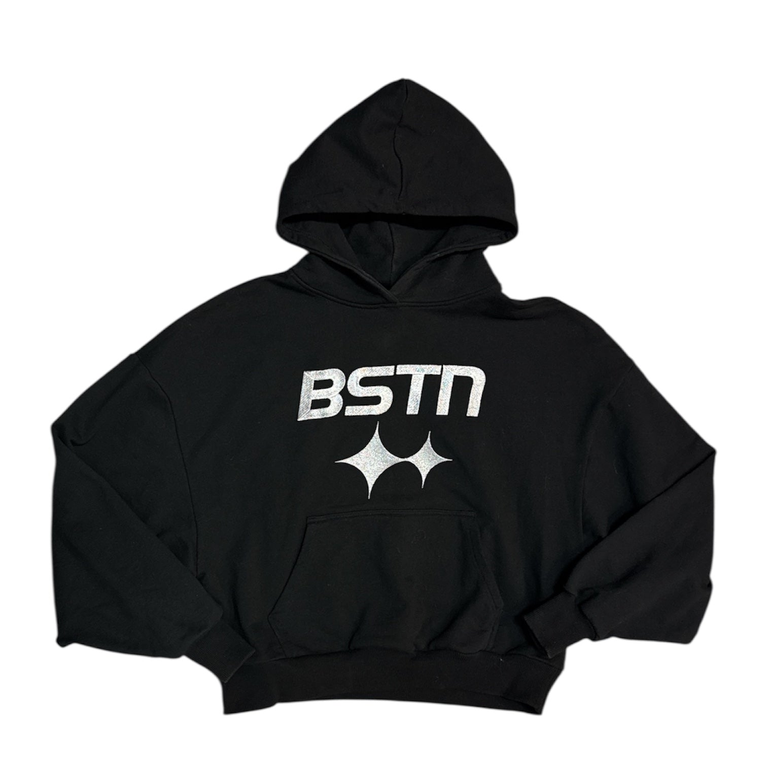 BSTN Metal Logo Oversized Heavyweight Black Hoodie