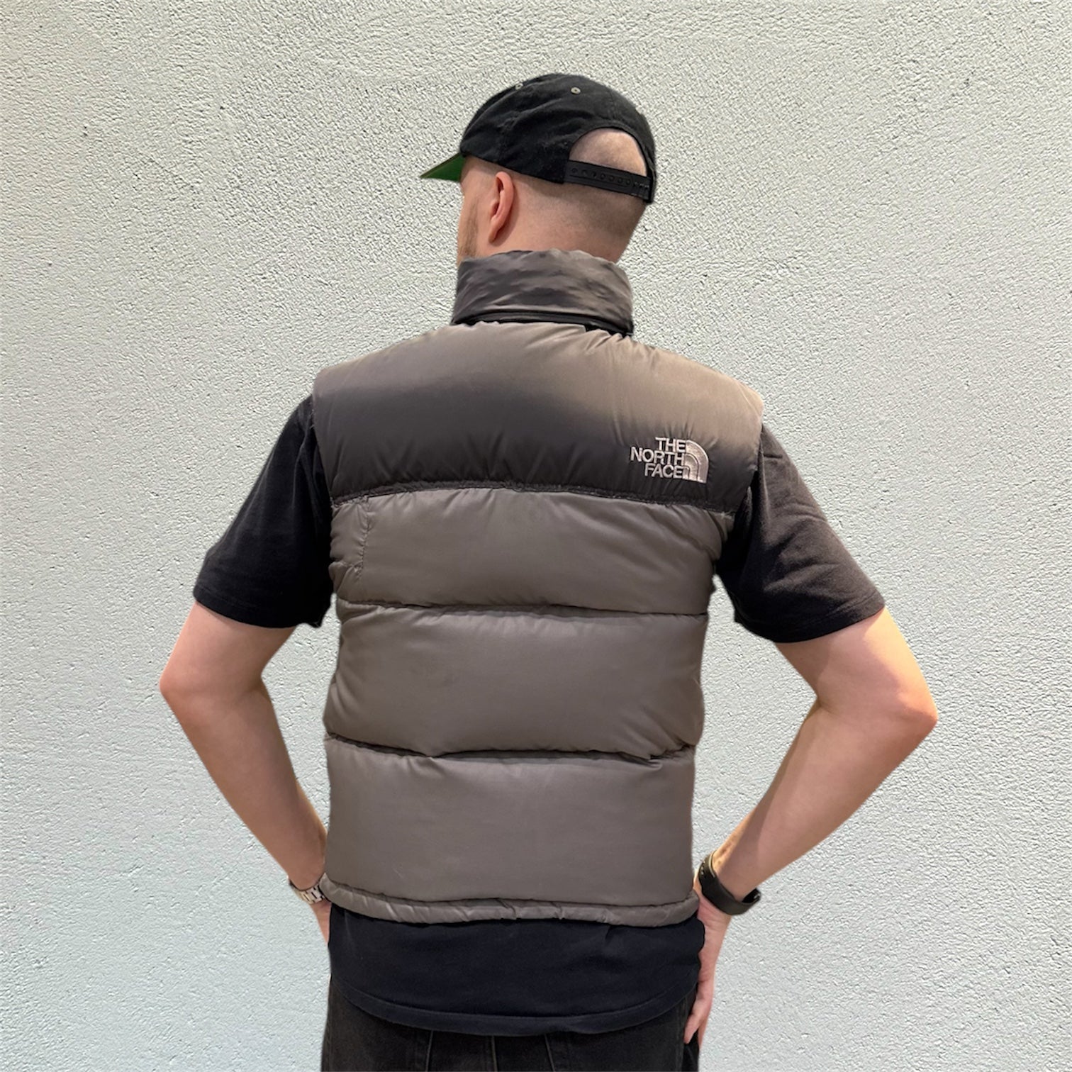 The North Face Grey Black Puffer Vest