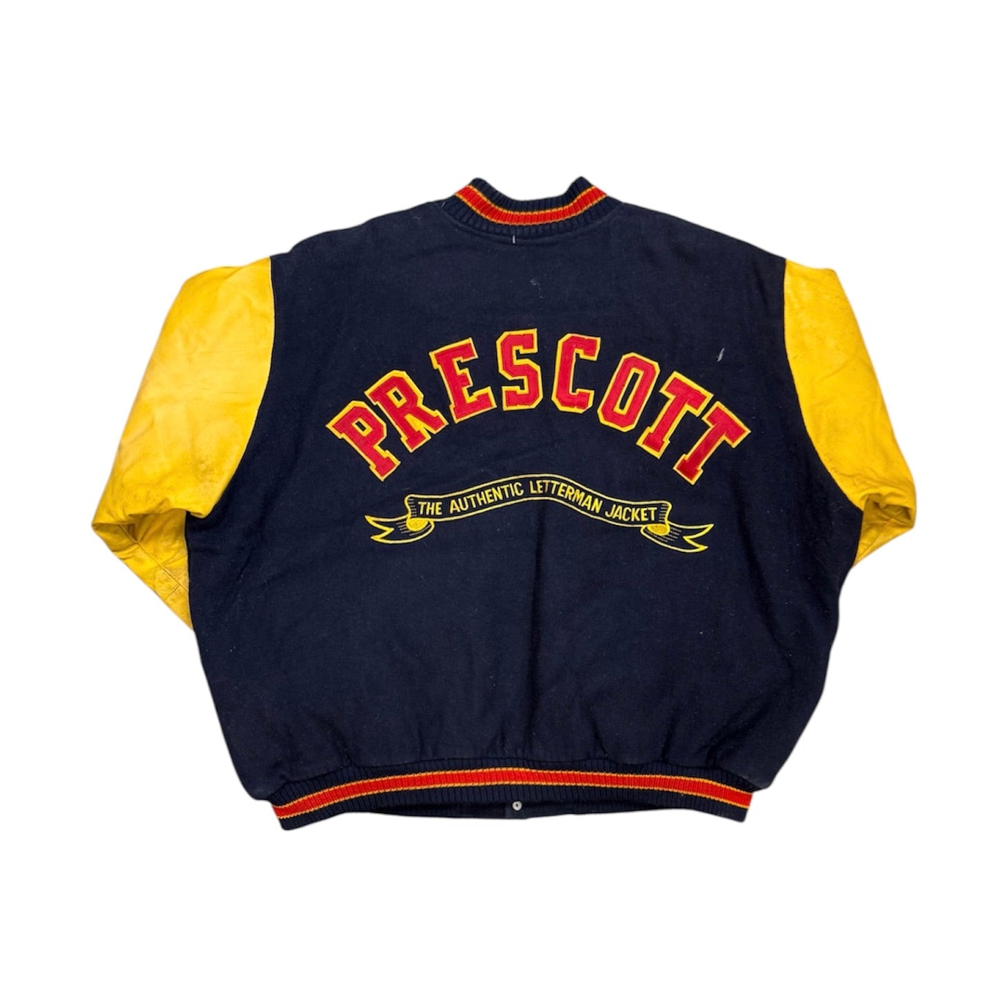 Vintage Powers Prescott Yellow Navy Baseball Jacket