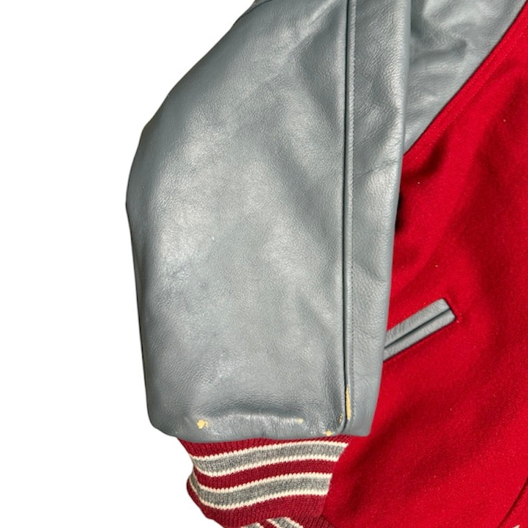 Rennoc 1996 Rhode Island Large Division Soccer State Championship Red Grey Varsity Jacket