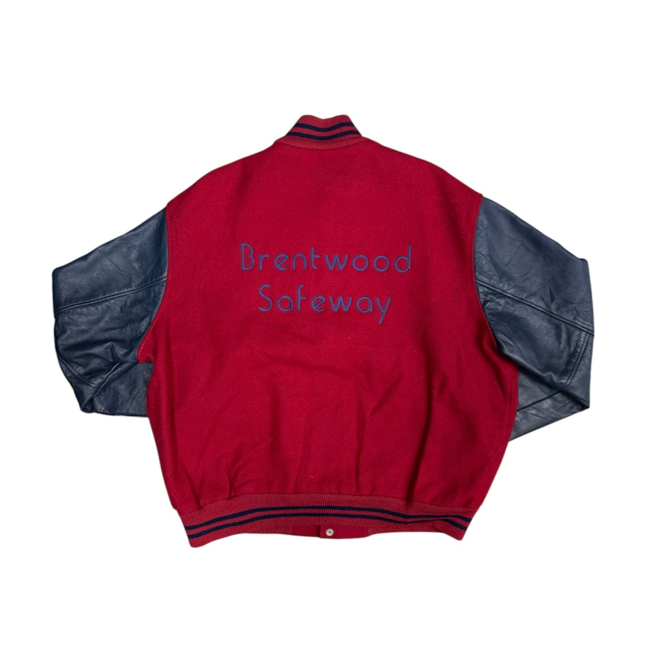 Settlemiens Letterman Brentwood Safeway Red Navy Varsity Jacket