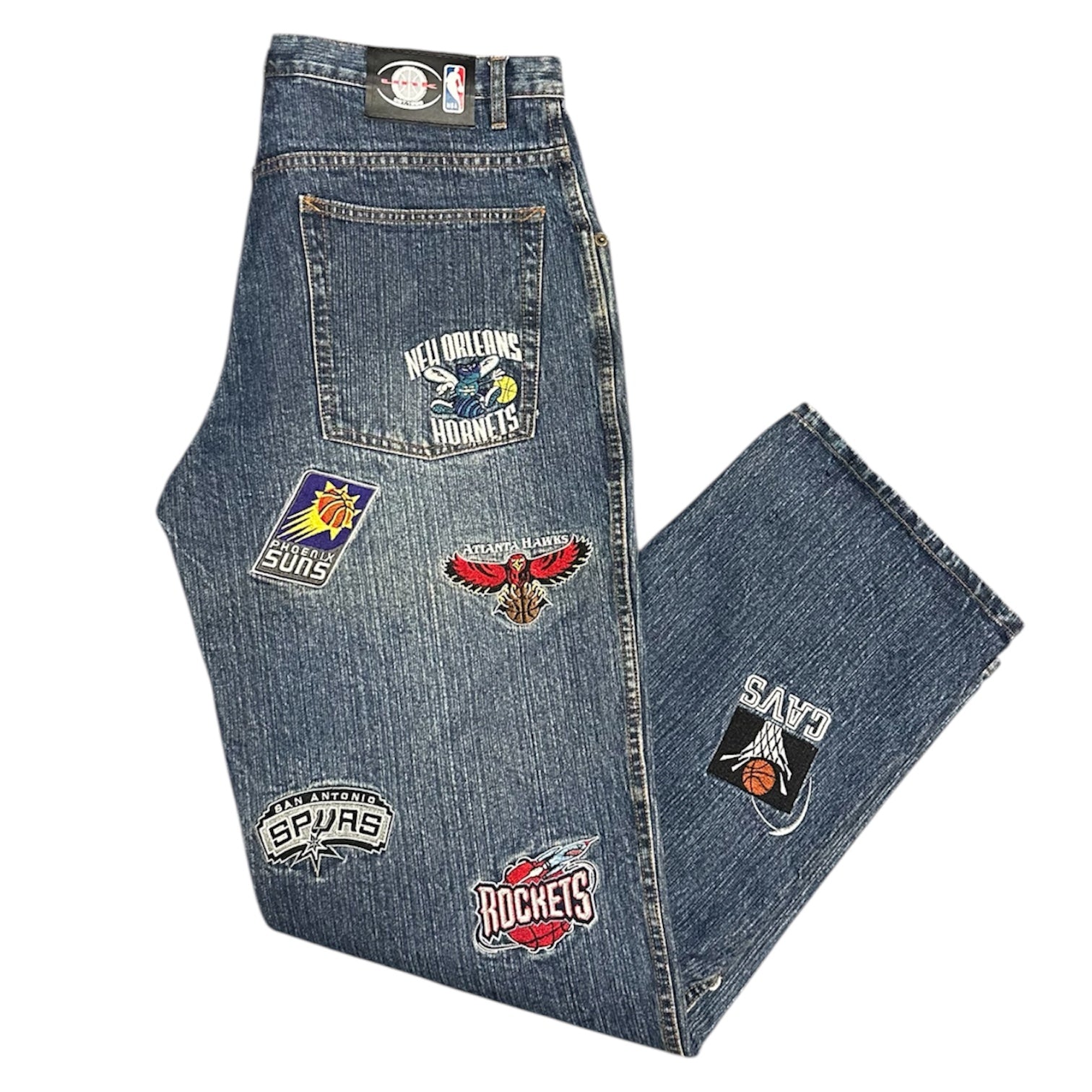 Vintage UNK Denim NBA Patches Blue Jeans