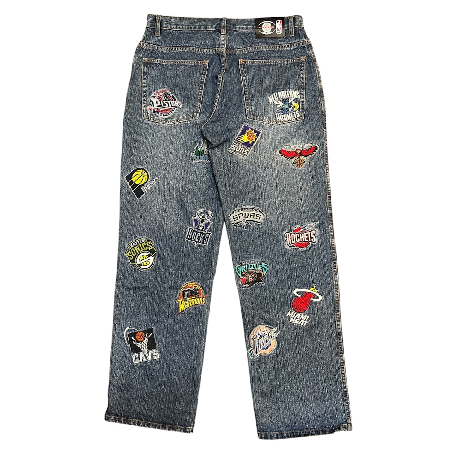 Vintage UNK Denim NBA Patches Blue Jeans