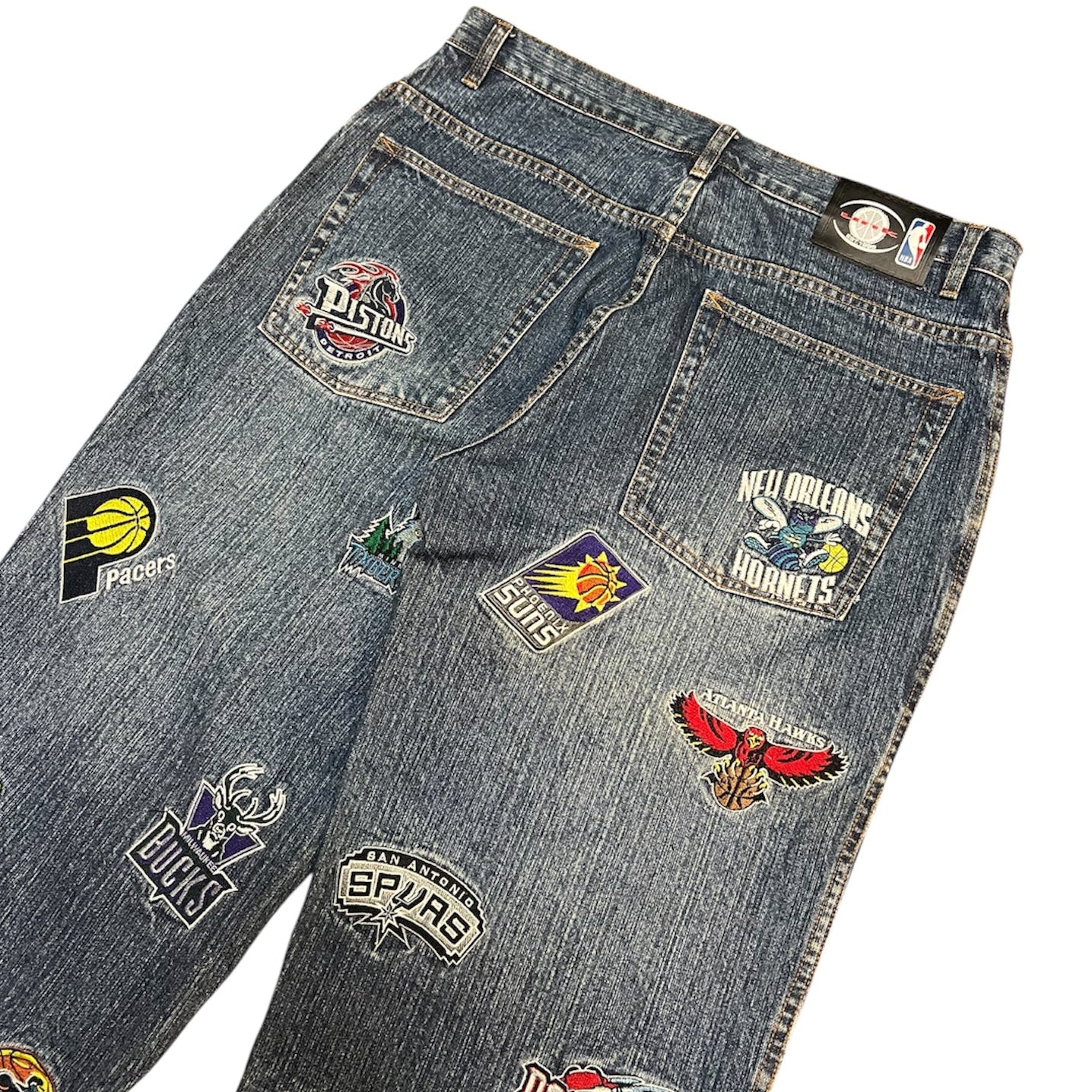 Vintage UNK Denim NBA Patches Blue Jeans