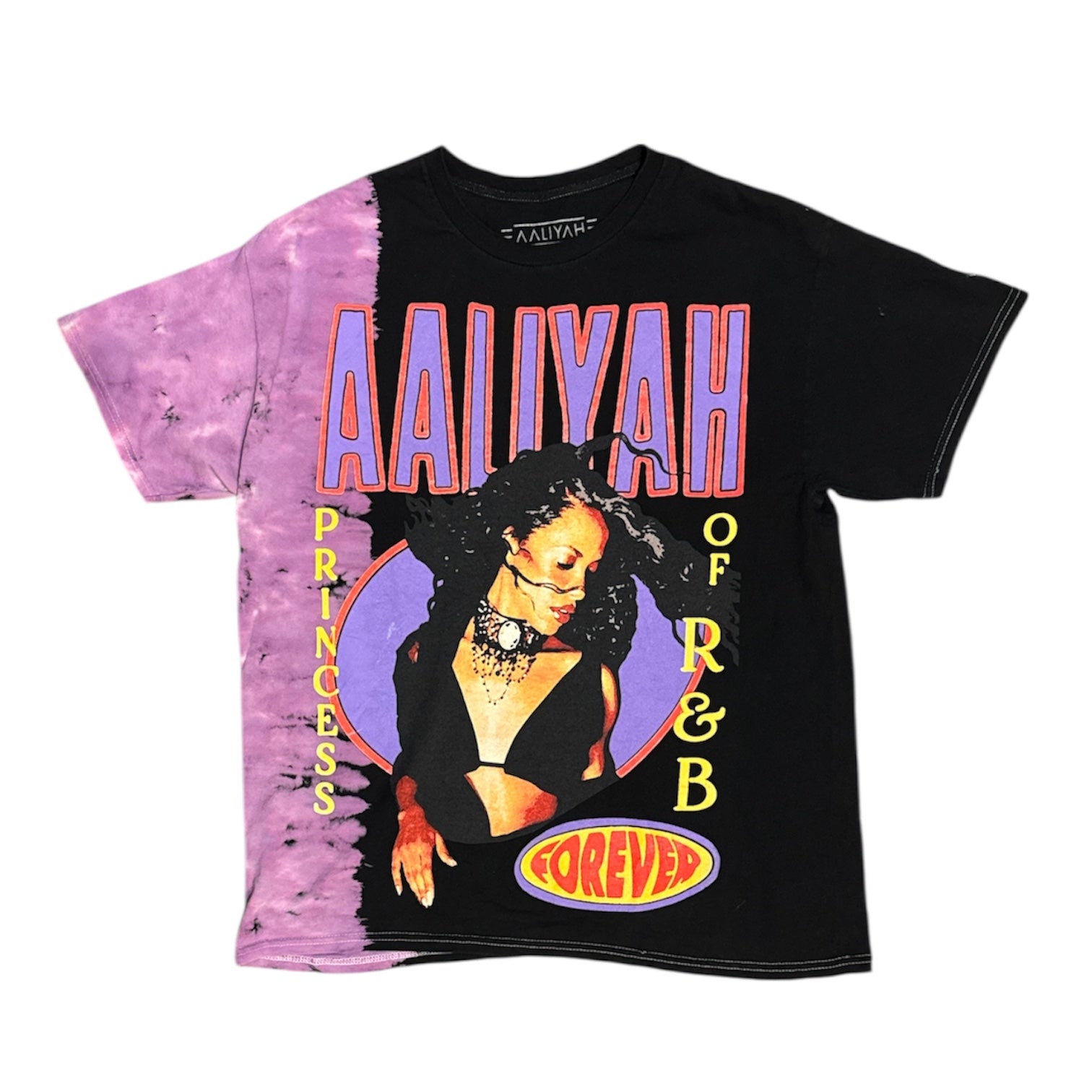 Aaliyah Princess Of R&B Forever Tie Dye Black Tshirt