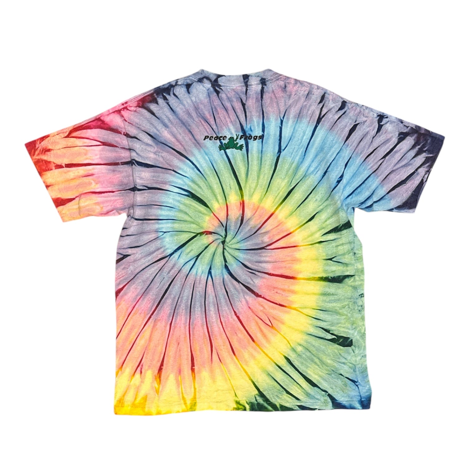 Vintage Peace Frogs Tie Dye Rainbow Tshirt