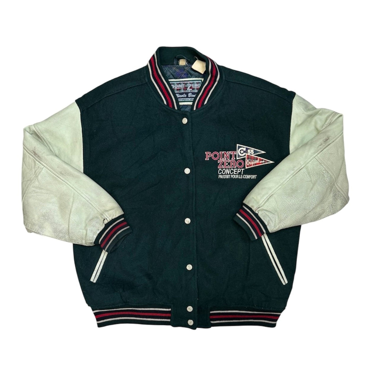 Vintage Point Zero Green Varsity Jacket