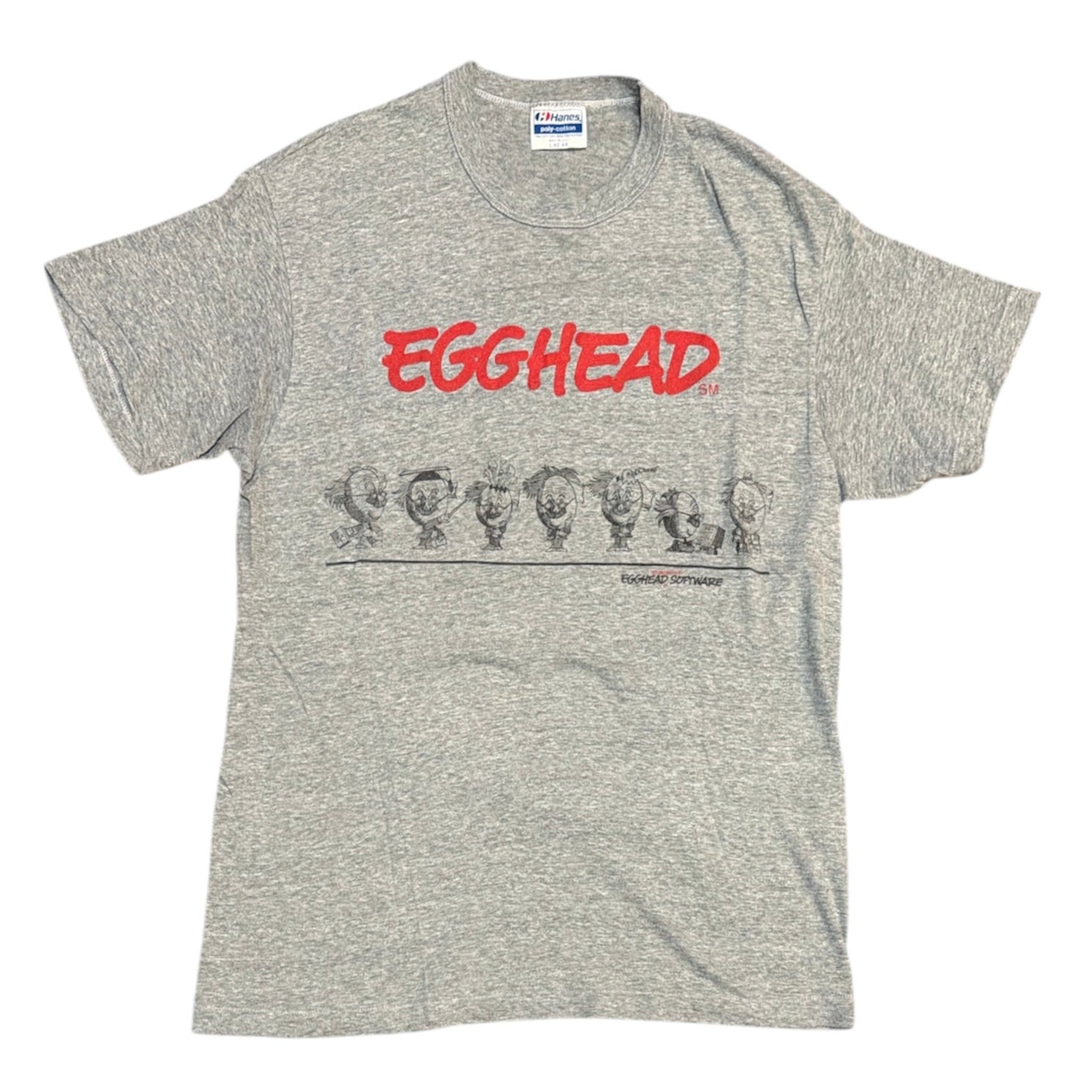 Vintage Hanes Egghead Softwear Professor Egghead Grey Tshirt