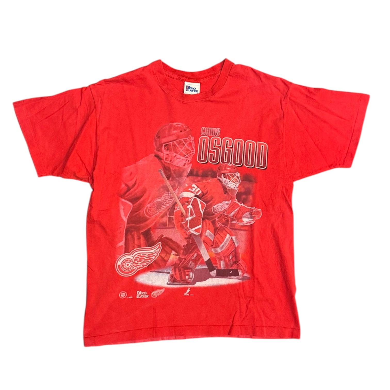 Vintage Pro Player Detroit Red Wings Chris Ssgood #30 Red Tshirt