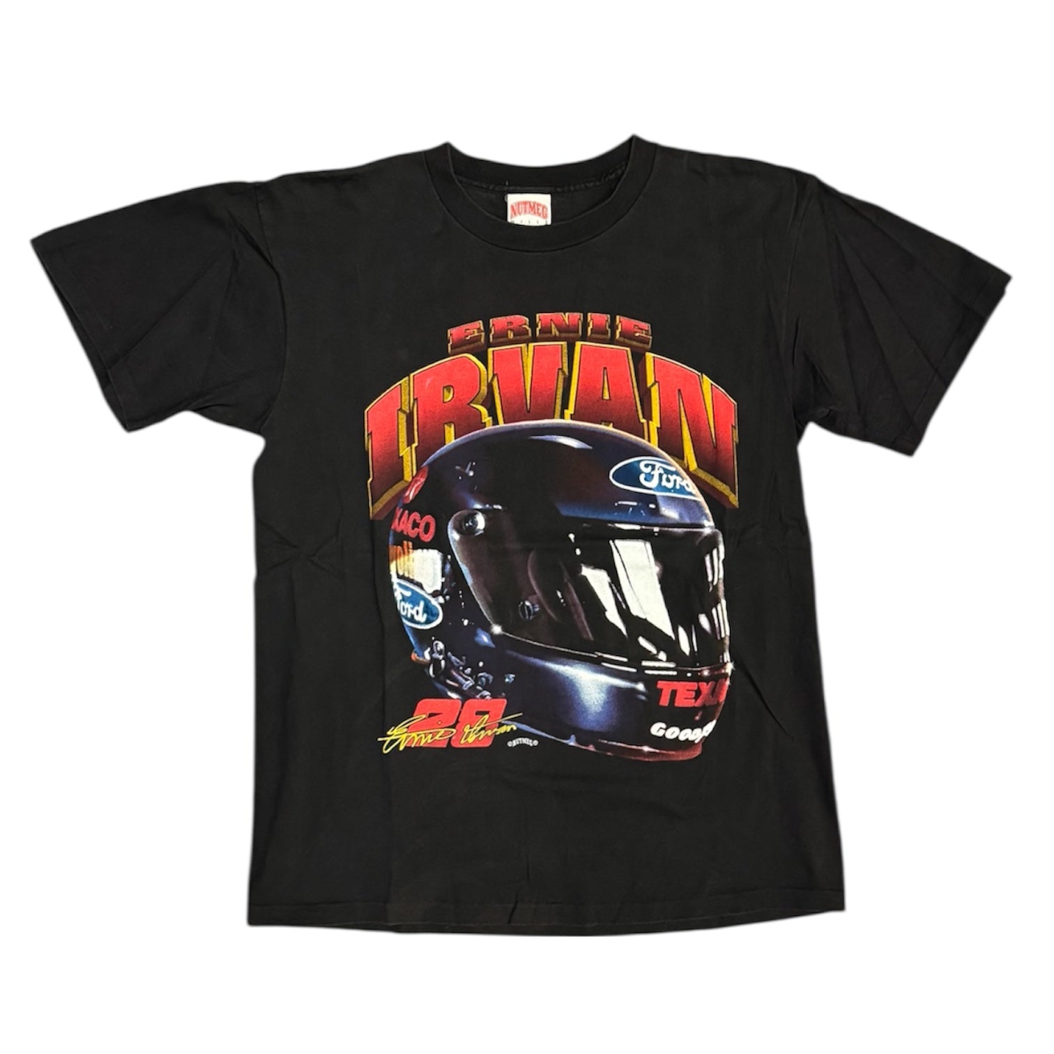 Vintage Nutmeg Ernie Irvan Racing Graphic Black Tshirt