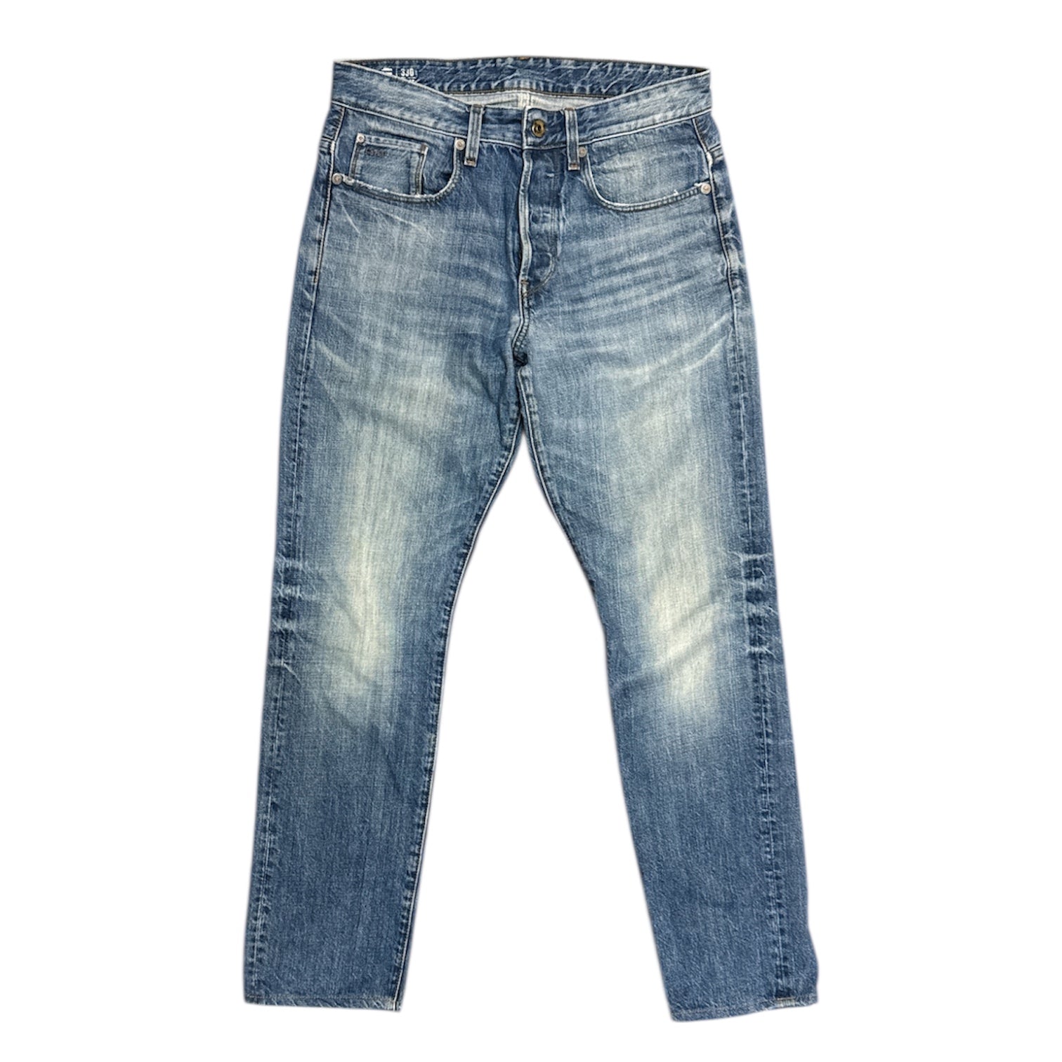 G-Star Raw 3301 Straight Tapered Washed Blue Jeans