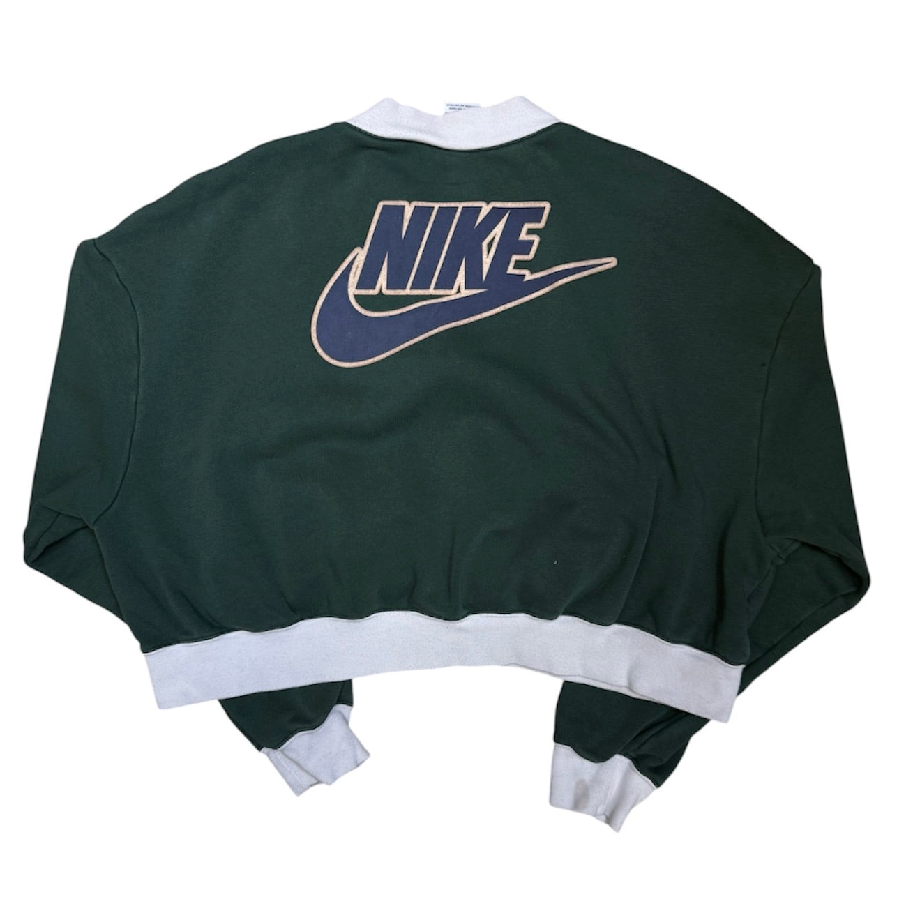 Nike Sportswear Green Cropped Oversized Full Zip Sweatshirt (W)