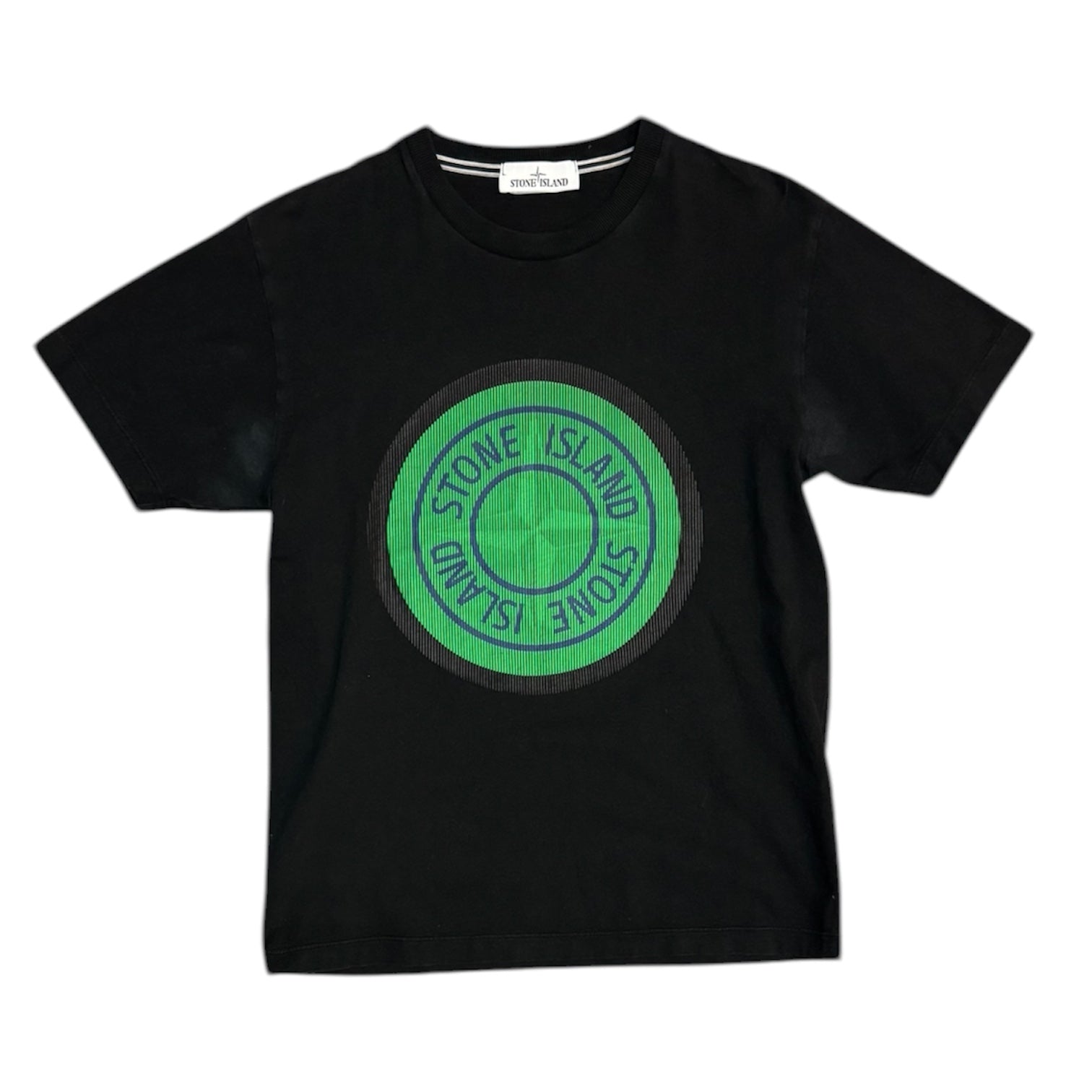 Stone Island AW21 Lenticular Two Rubber 3D Logo Black Tshirt