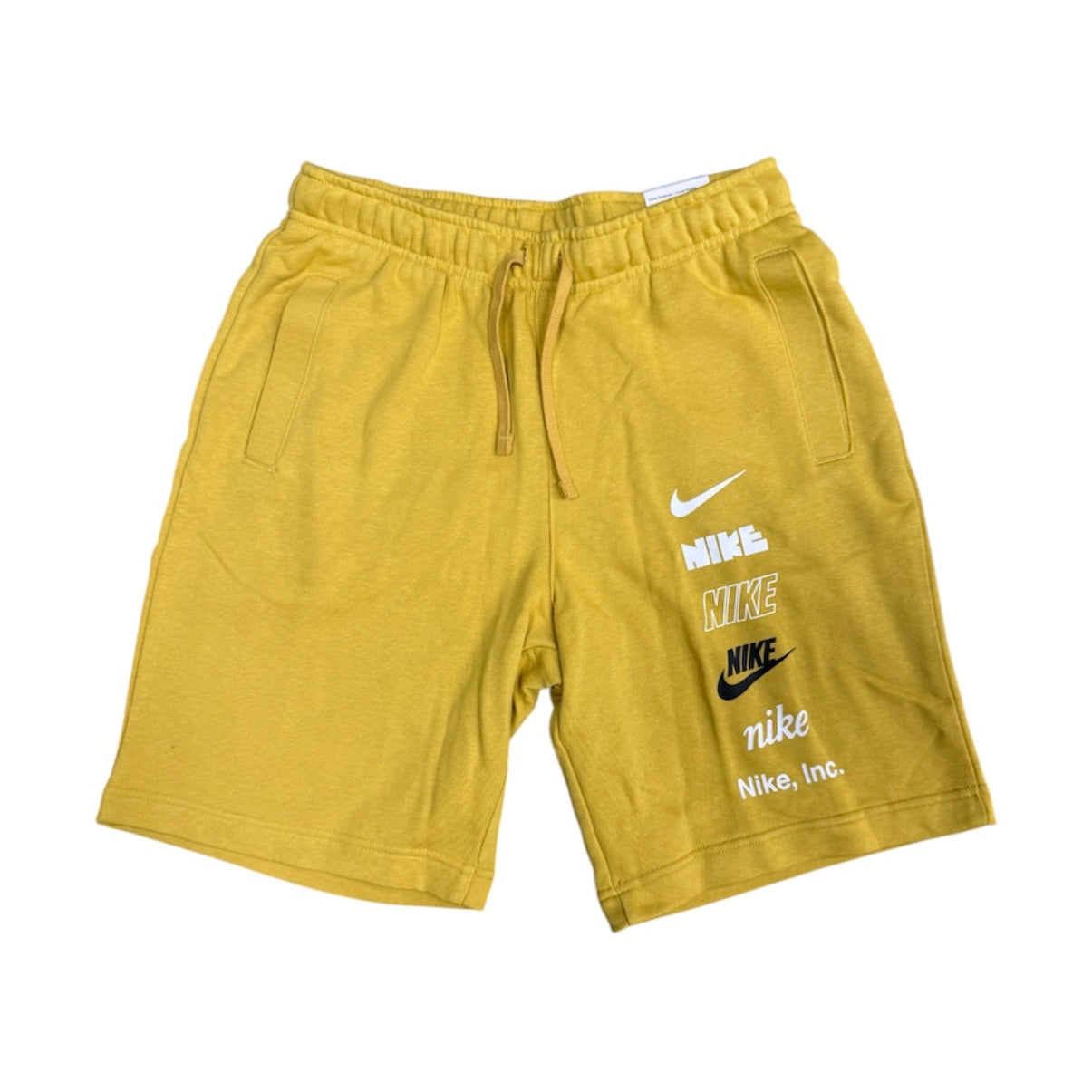 Nike Club Fleece French Terry Yellow Shorts