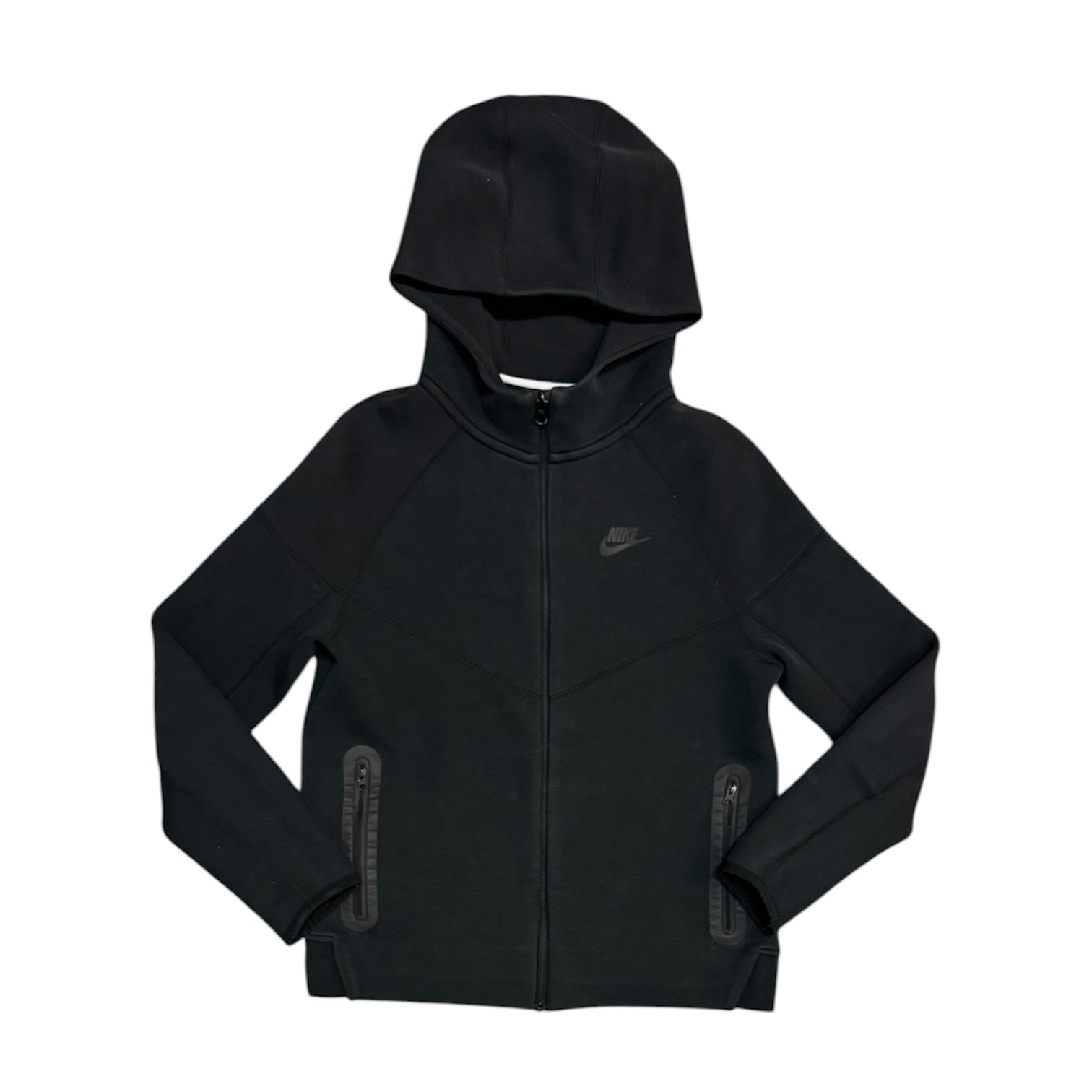 Nike Sportswear Tech Fleece Black Black Full Zip Hoodie (Youth)