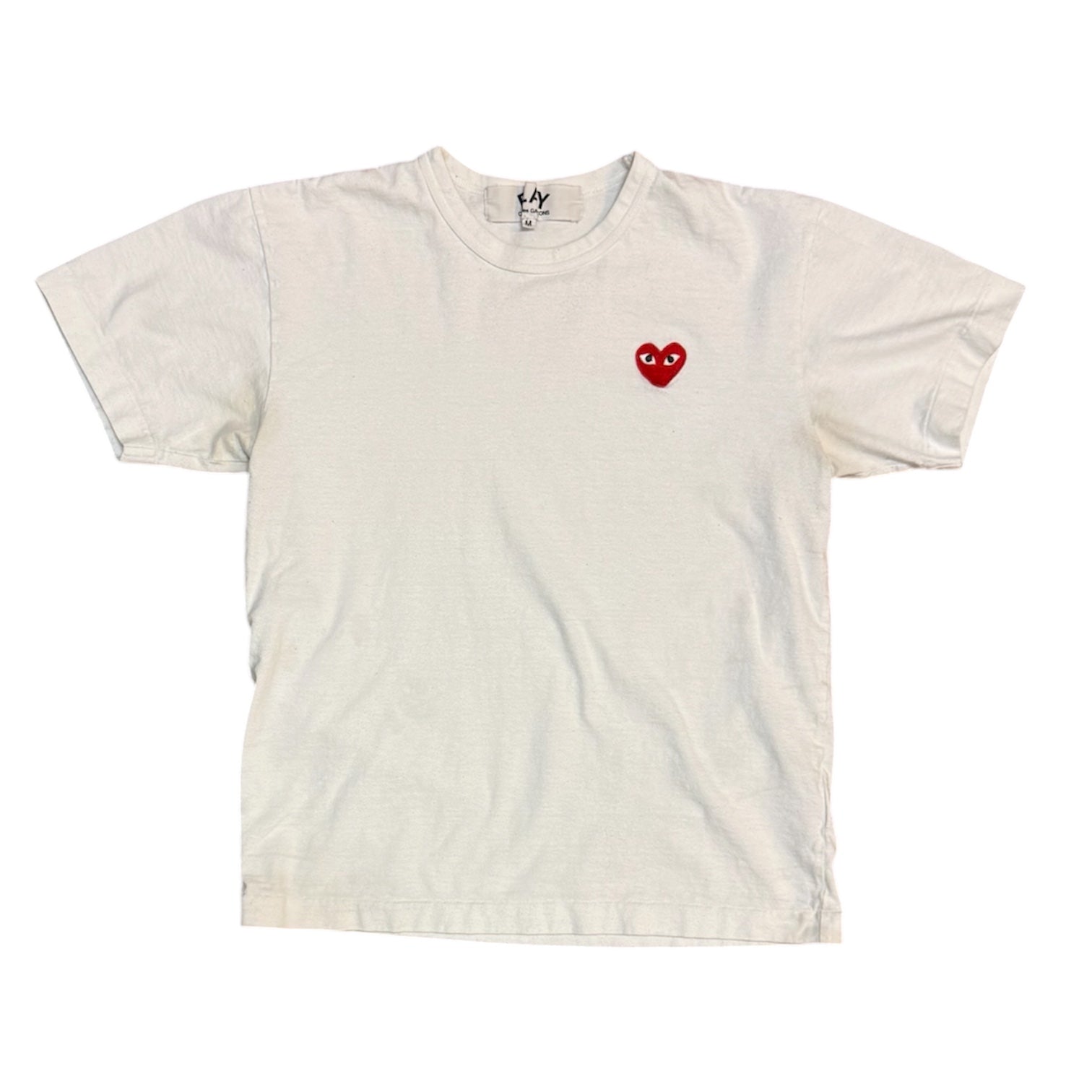 Comme des Garçons Play Red Heart Patch White Tshirt