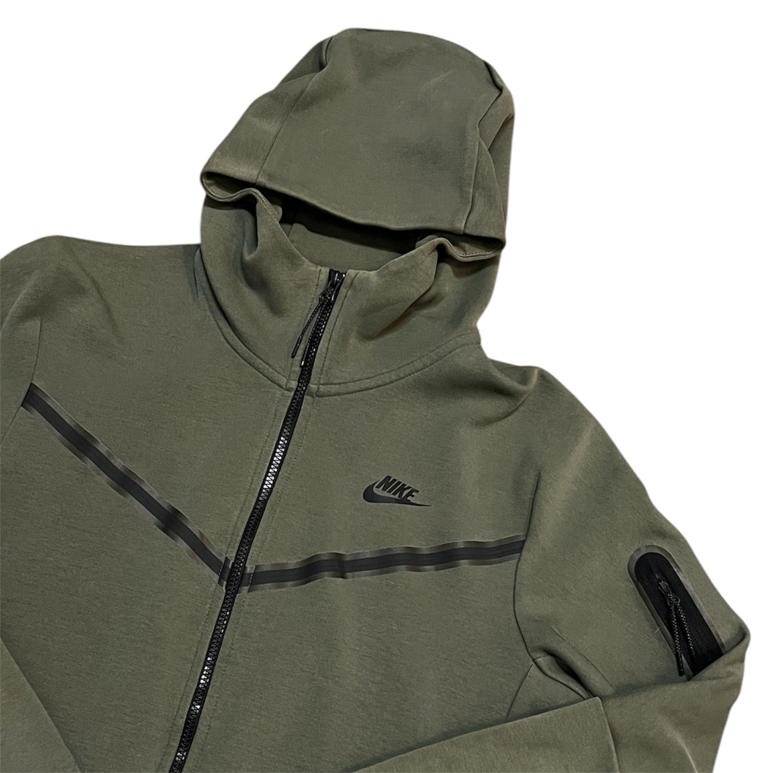 Nike Tech Fleece Olive Green Full Zip Hoodie