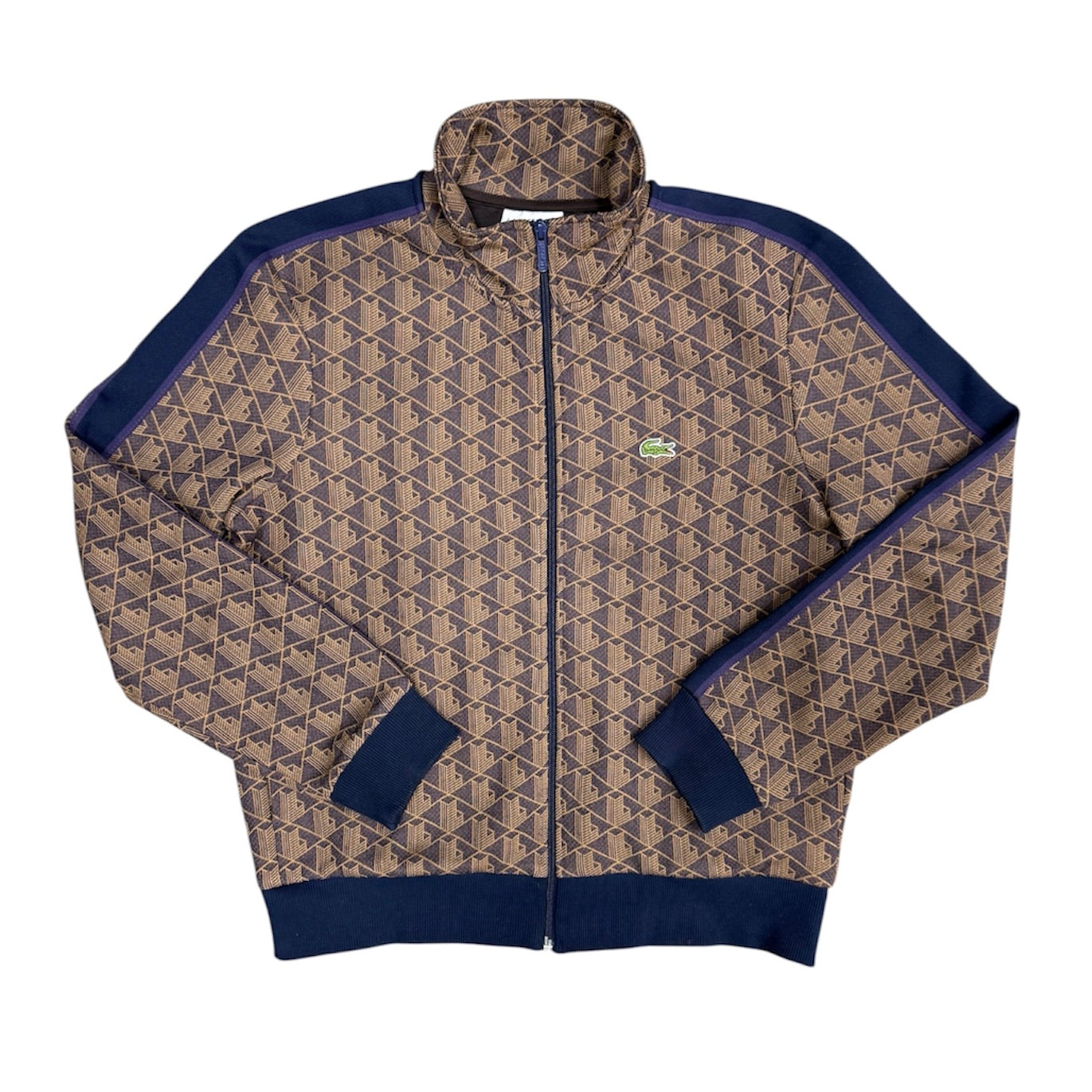 Lacoste Jacquard Purple Brown Track Top