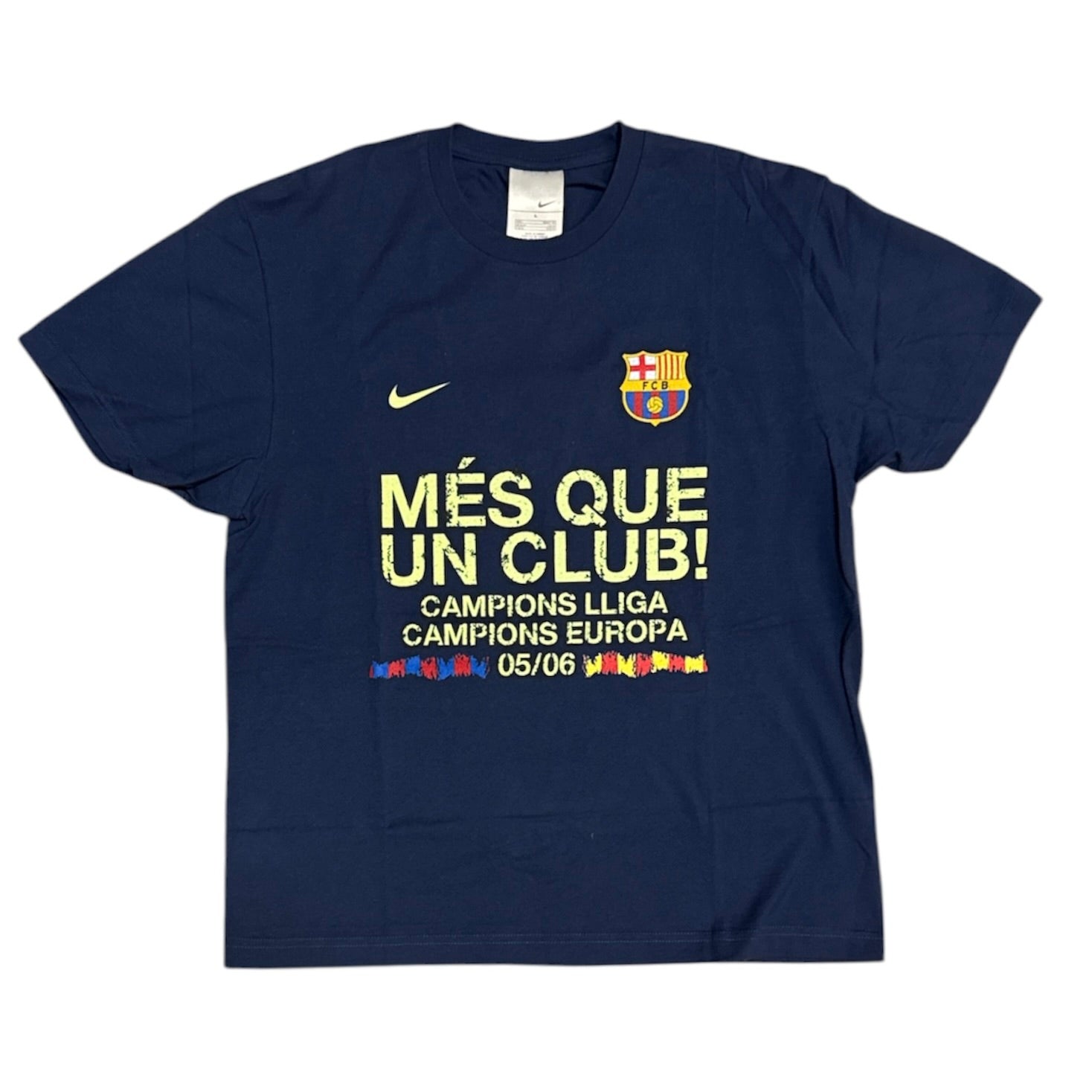 Vintage Nike FC Barcelona 2005/2006 Champions Navy Tshirt