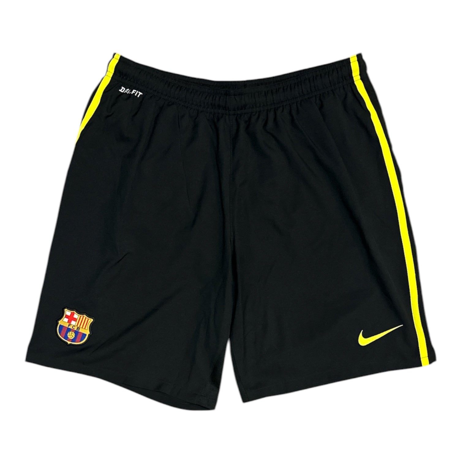 Nike FC Barcelona 2013/2014 Black Yellow Away Football Shorts
