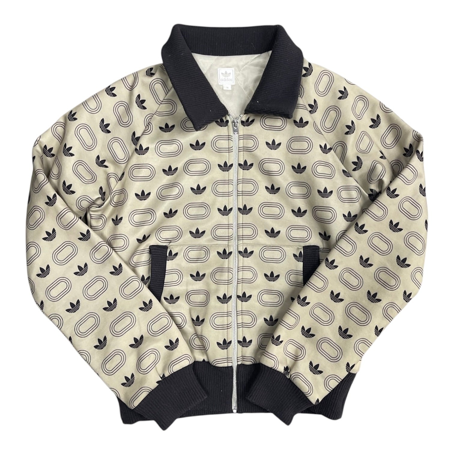 Vintage Adidas Beige Brown Padded Track Top (W)