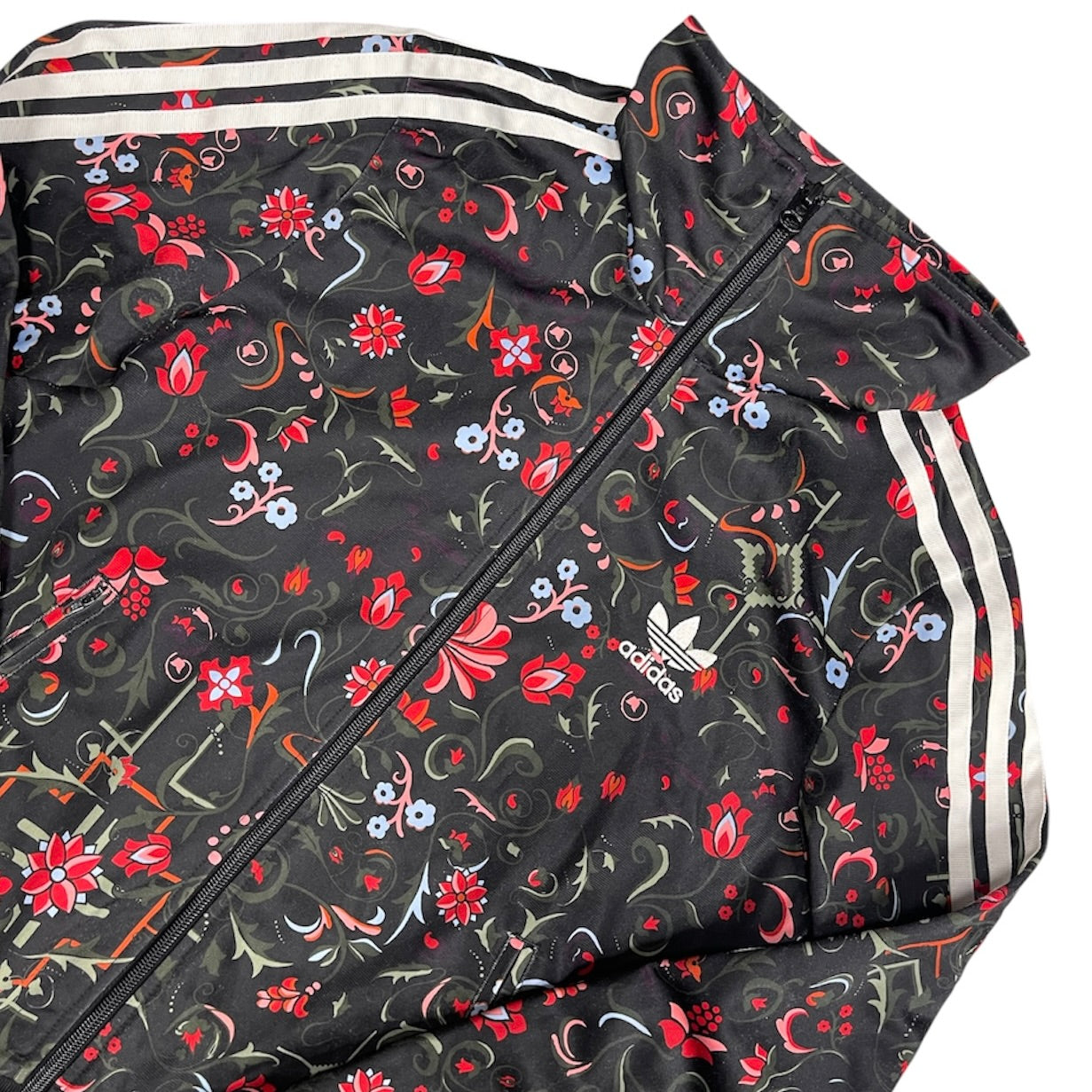 Adidas Firebird Floral Red Green Black Track Top (W)