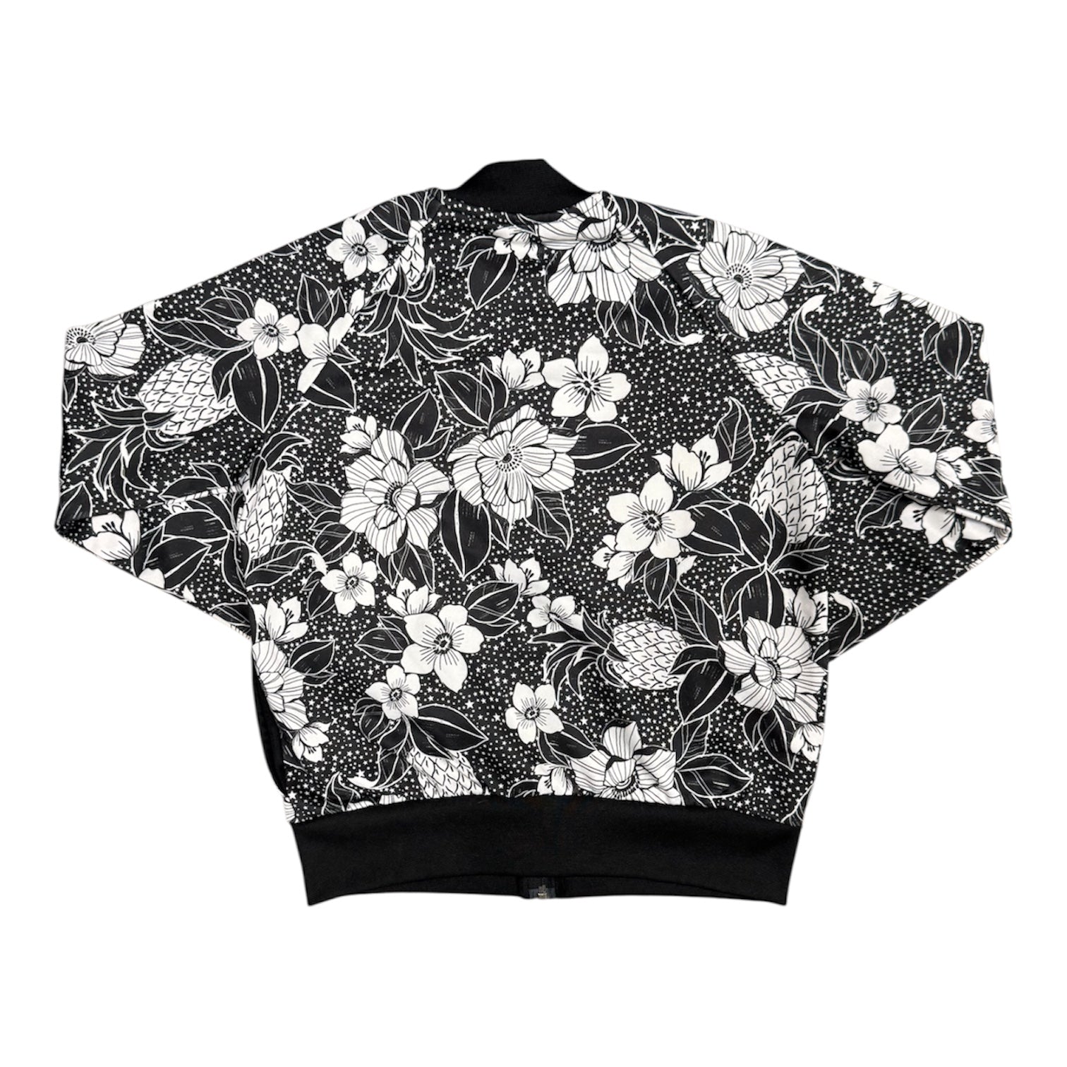 Adidas Black White Floral Print Track Top (W)
