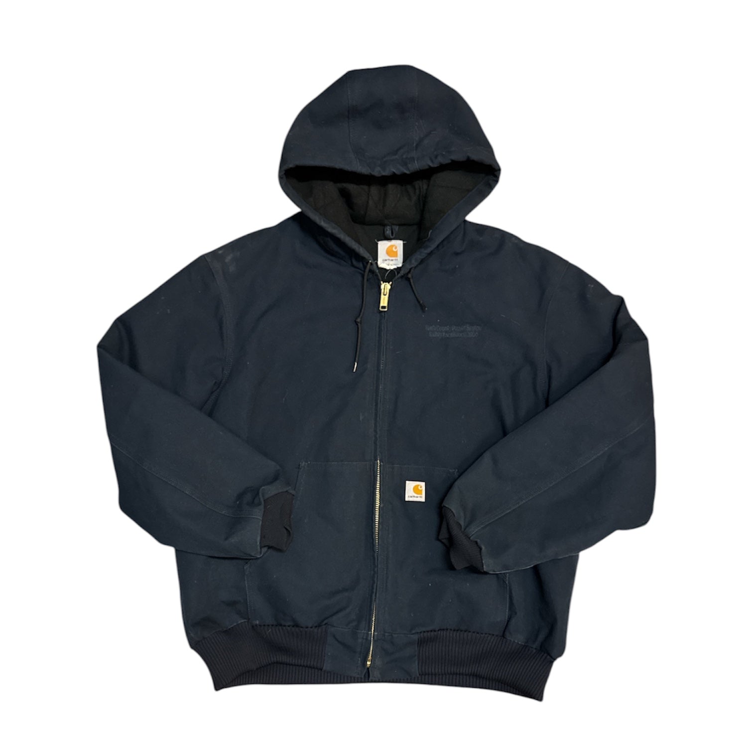 Carhartt Duck Active Canvas Navy Workwear Hooded Jacket