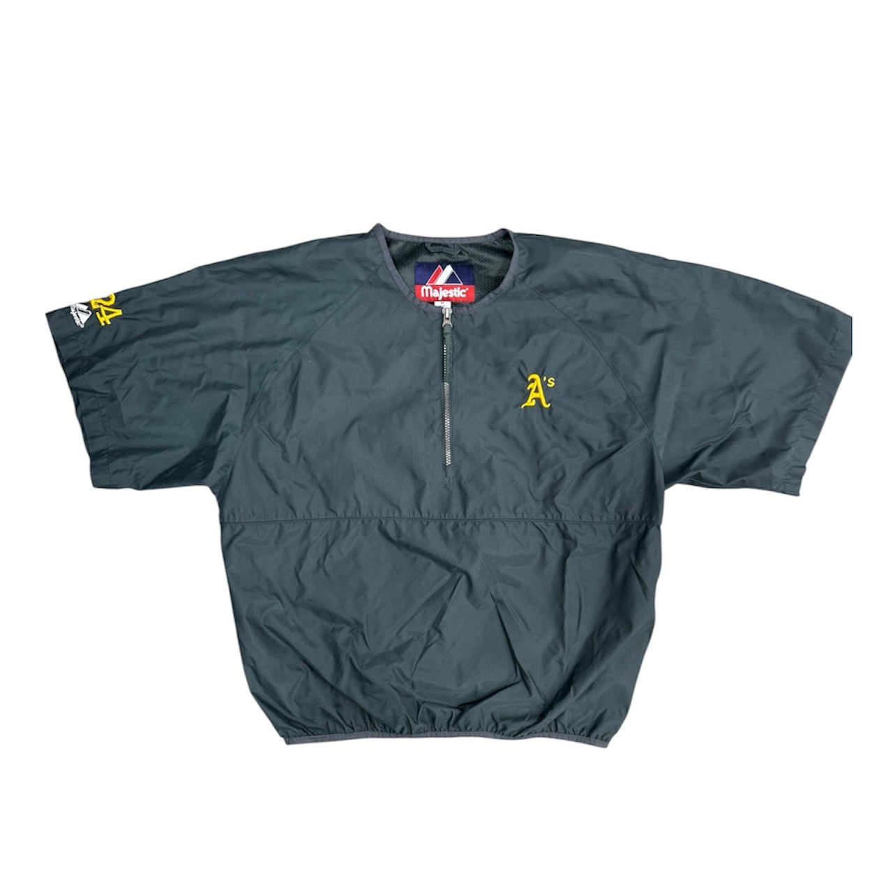 Majestic Oakland Athletics Baseball Short Sleeve half Zip Jacket