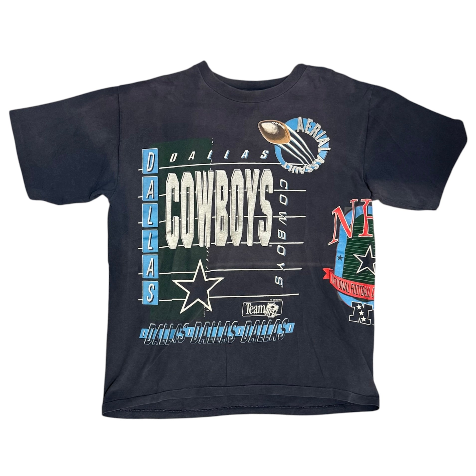 Vintage 1992 Dallas Cowboys Aerial Assault Navy Tshirt