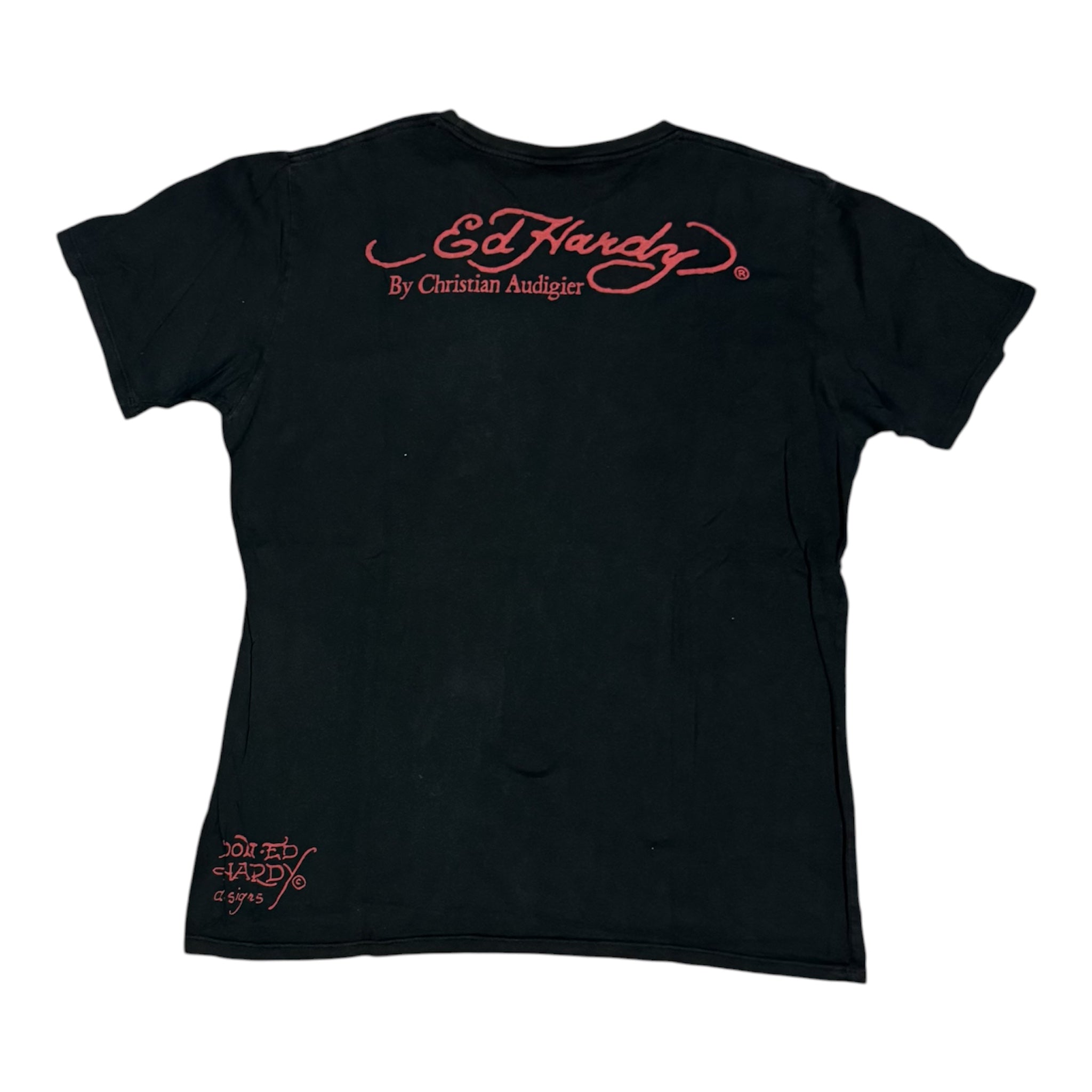 Vintage Ed Hardy By Christian Audigier Black Tshirt