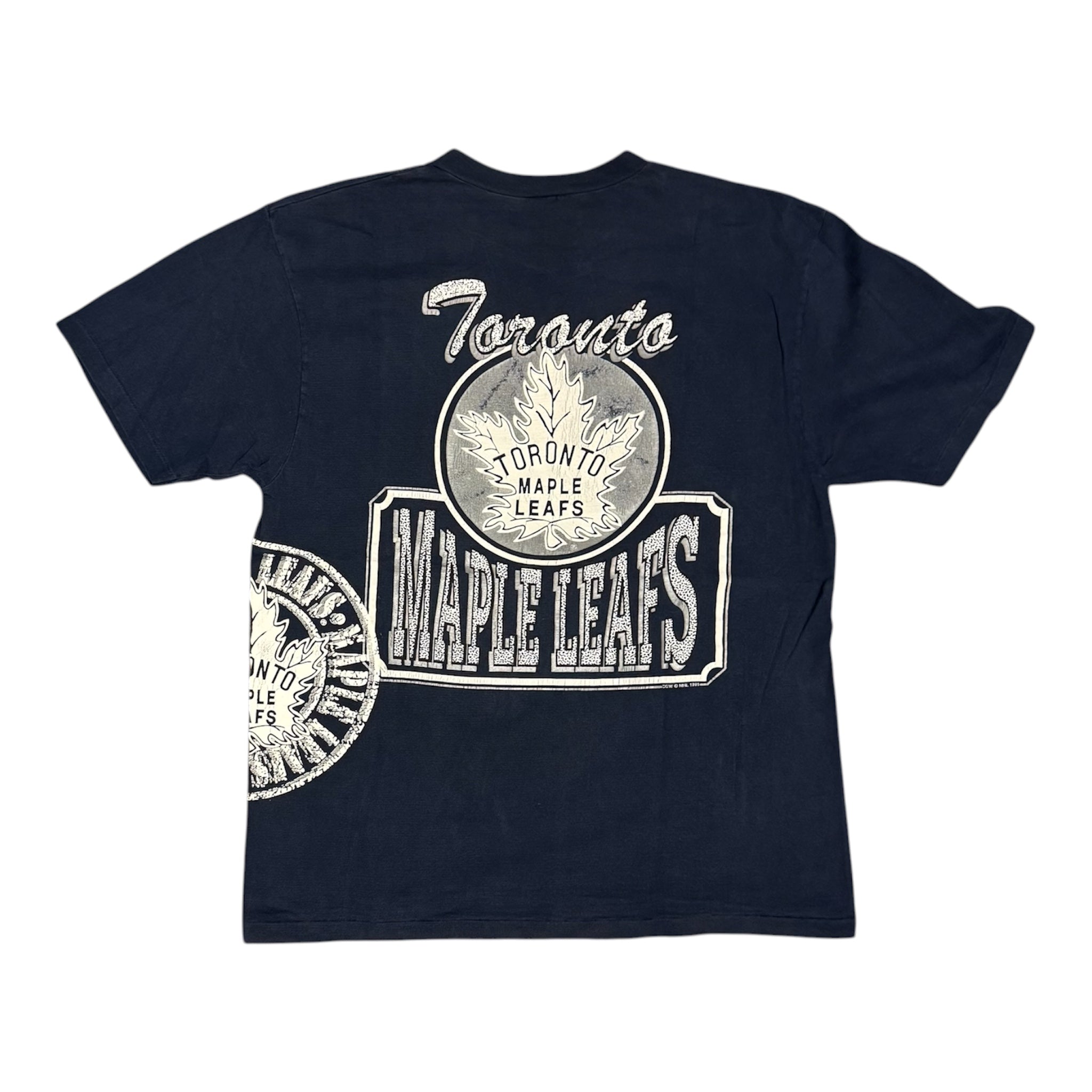 Vintage 1992 Made In Canada Toronto Maple Leaves Navy Tshirt