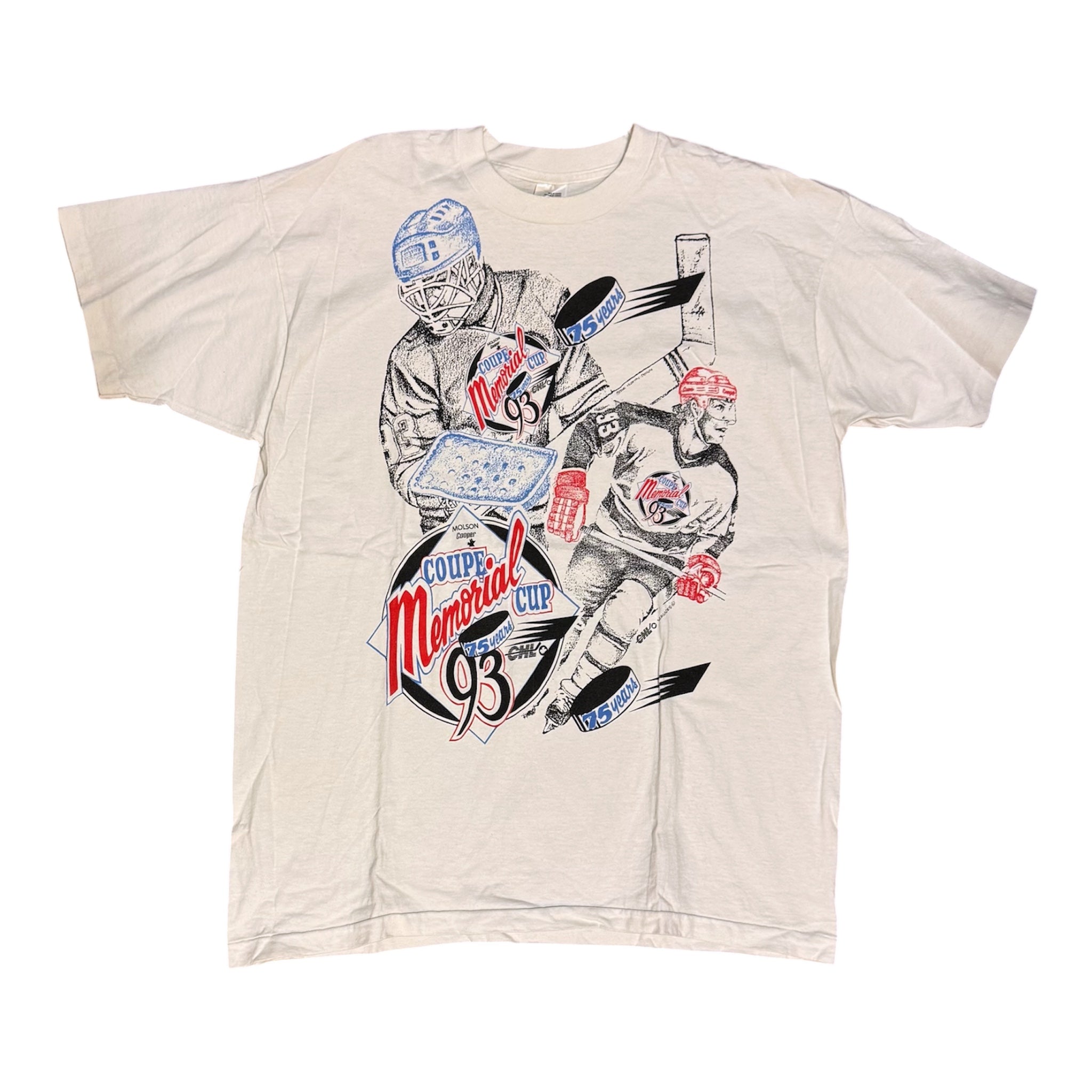 Vintage 1993 Made In Canada Coupe Memorial 75 Years White Tshirt