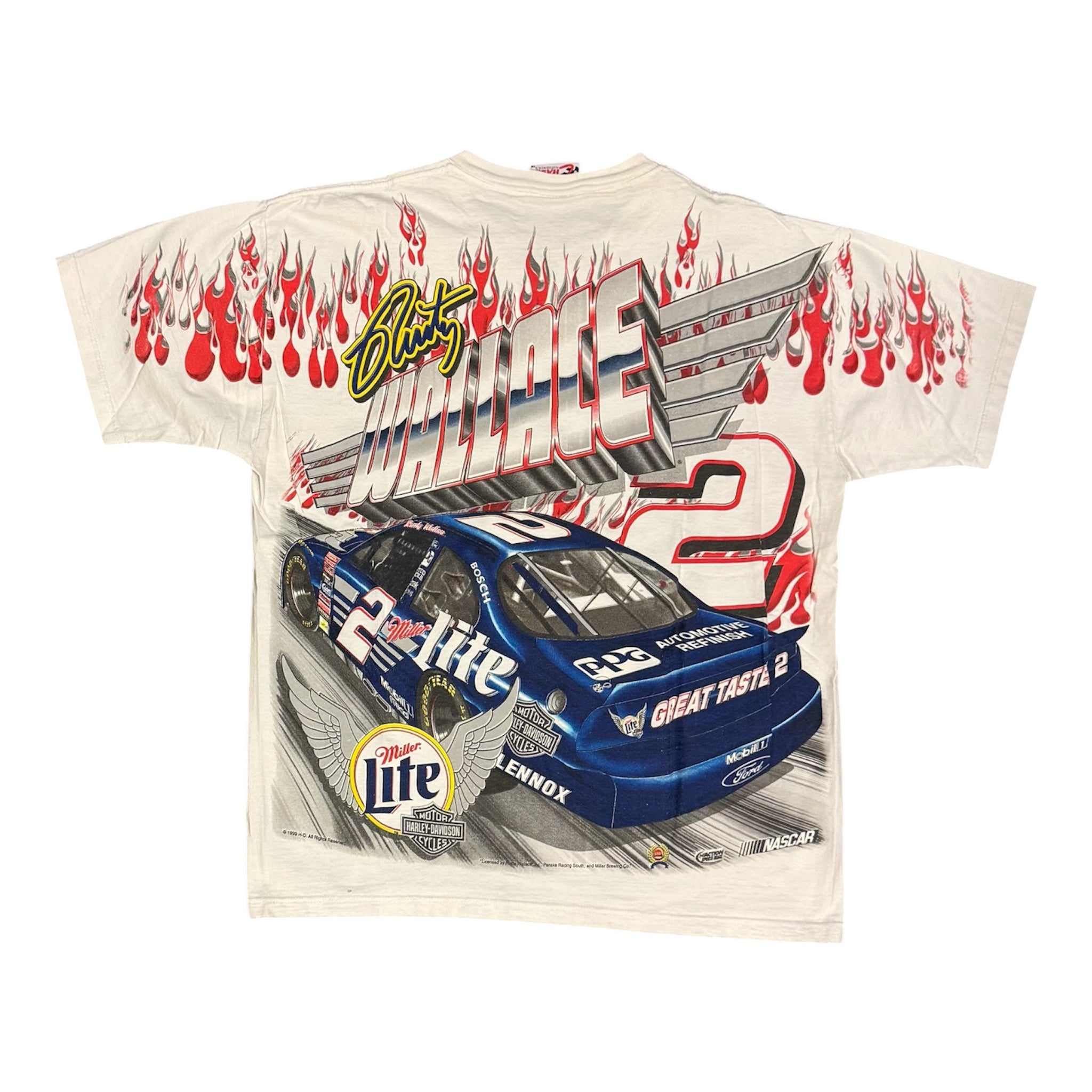 Vintage 1999 Harley Davidson Rusty Wallace Nascar Tshirt