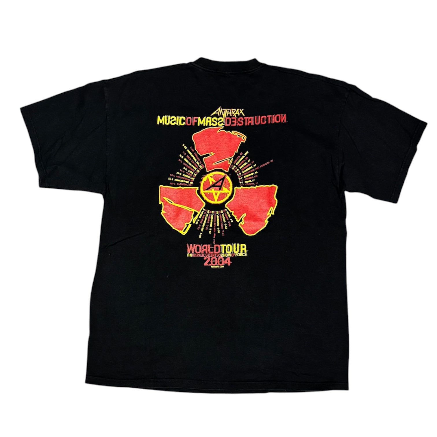Vintage Anthrax Music of Mass Destruction 2004 World Tour Black Tshirt