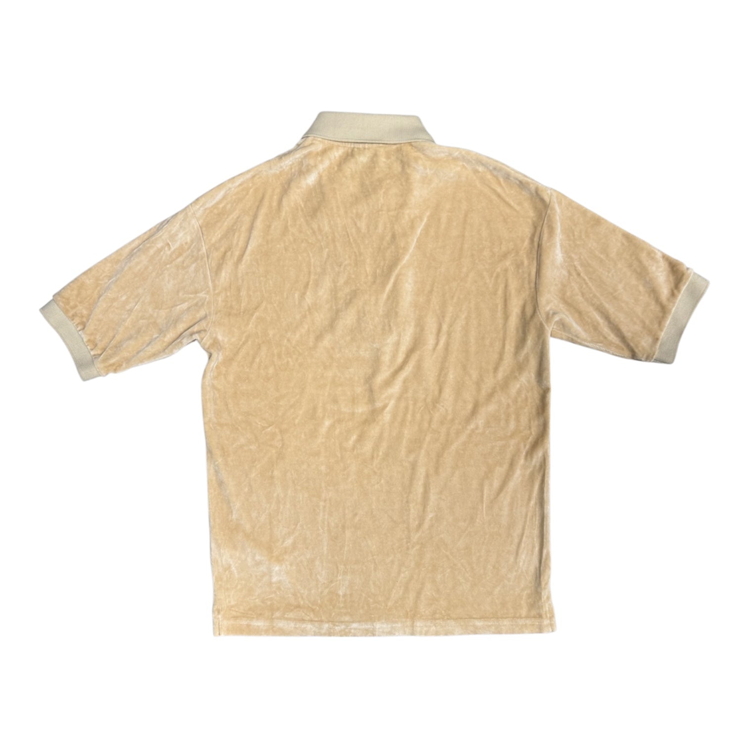 Sweet Sktbs Beige Velvet 1/4 Zip Polo Tshirt