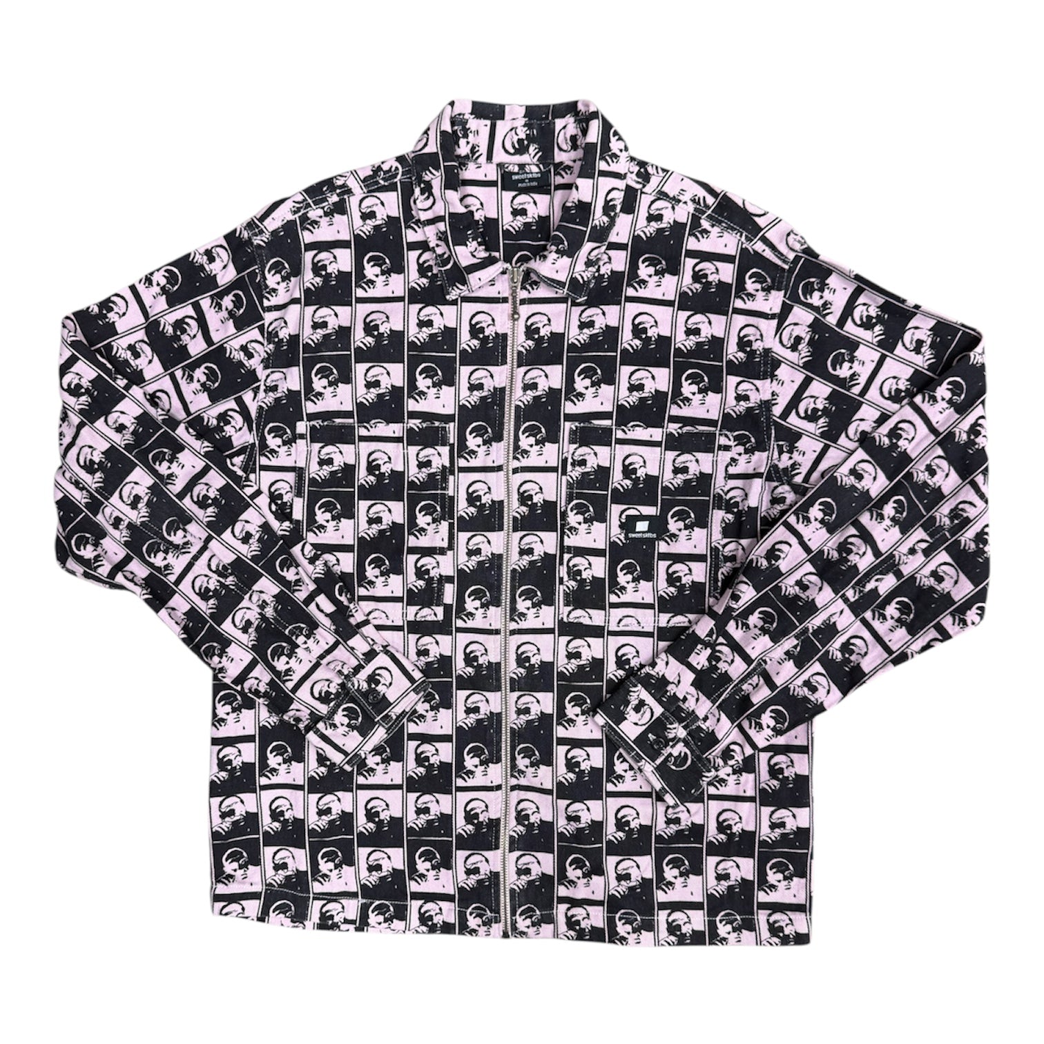 Sweet Sktbs Pink Black Full Zip Overshirt Jacket