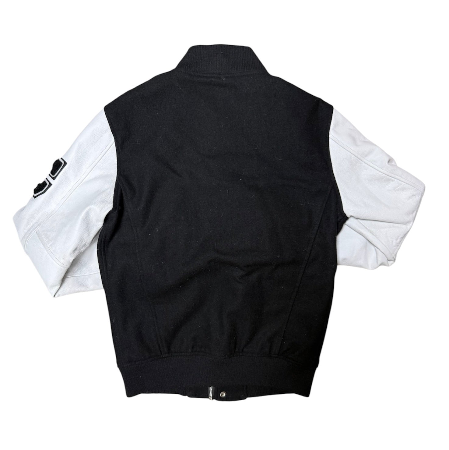 American College USA New York Brooklyn Black White Letterman Varsity Jacket