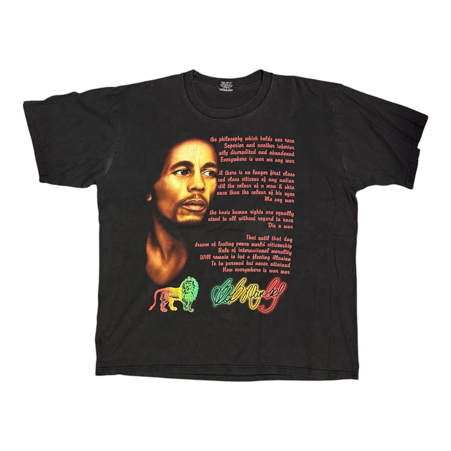 Vintage REO Bob Marley Double Side Graphic Black Tshirt
