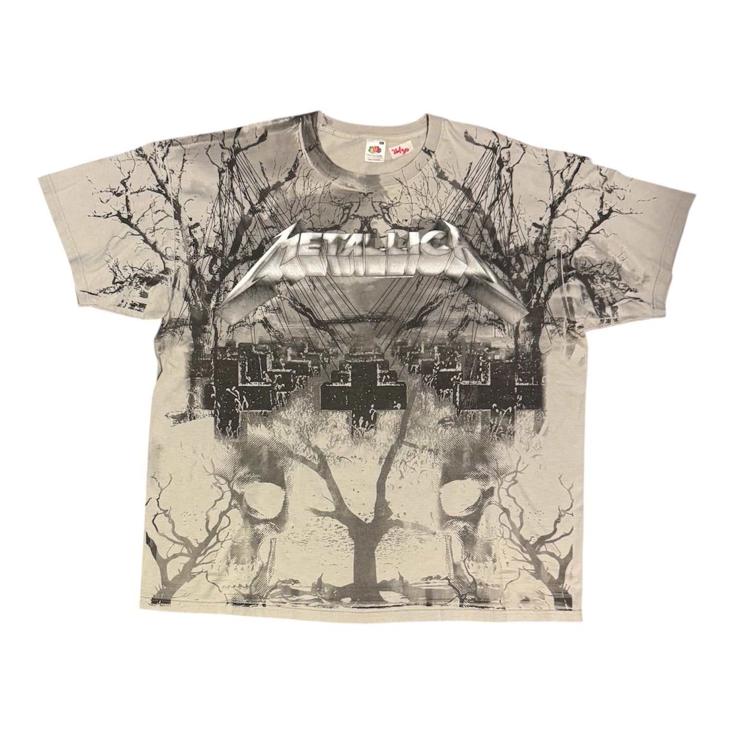 Metallica 2009 Master Of Puppets Full Print Grey Tshirt