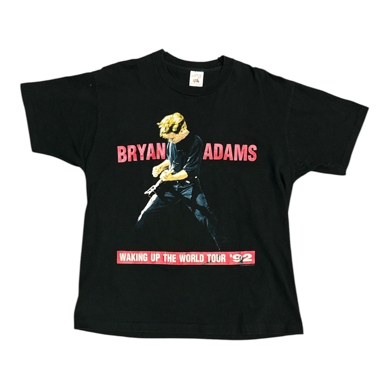 Vintage Bryan Adams 1992 Waking Up The World Tour Black Tshirt