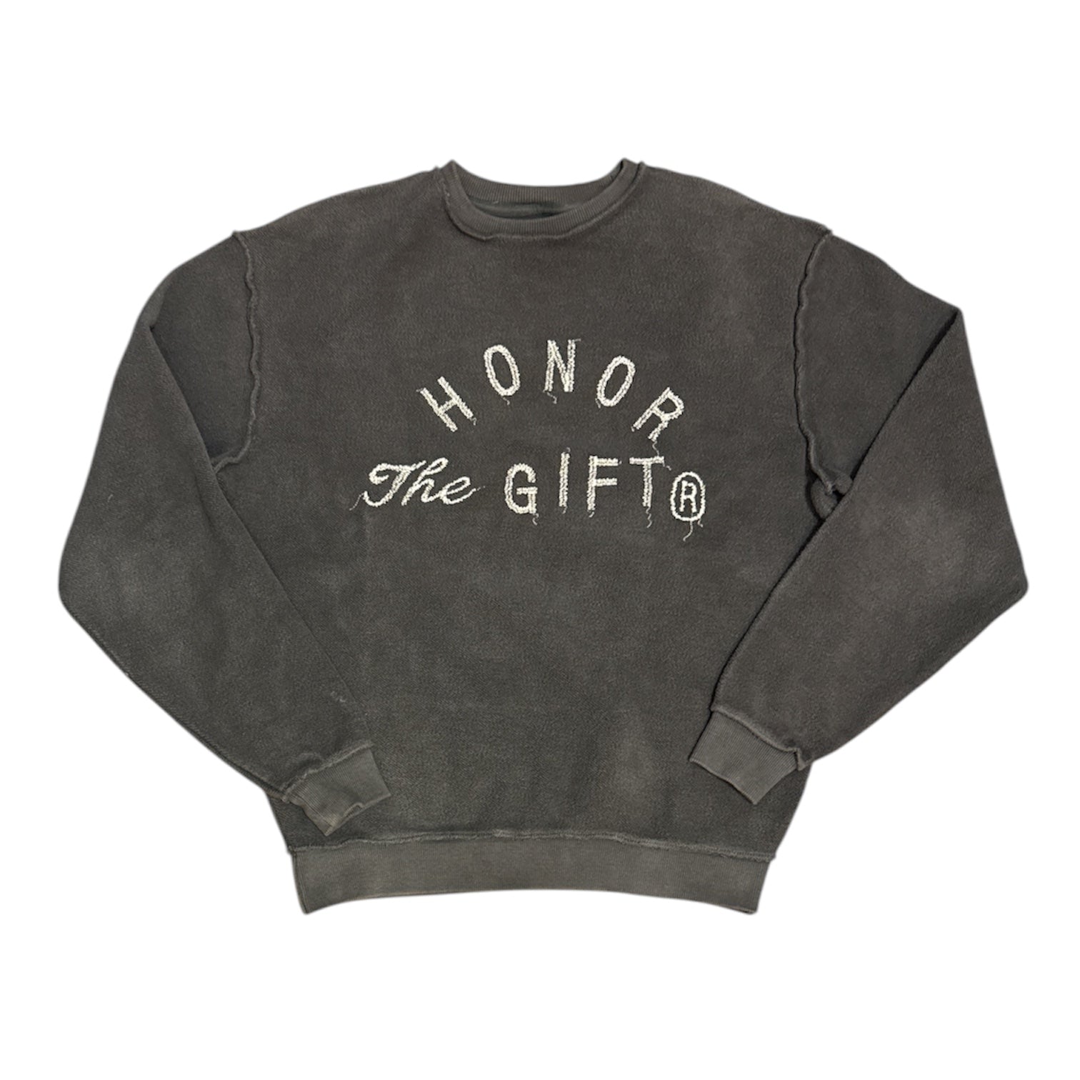 Honor The Gift Weathered Inside Out Dark Grey Sweatshirt