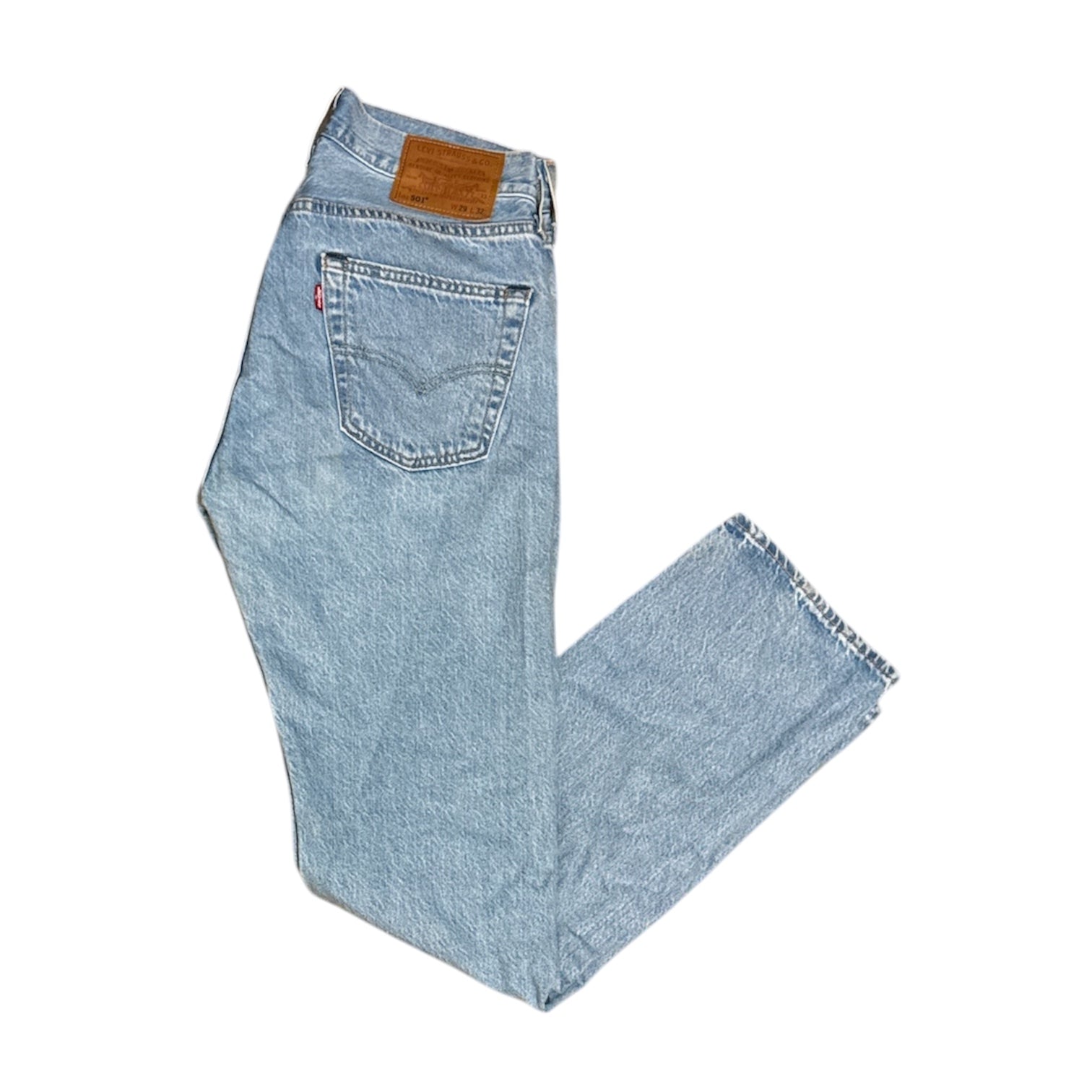 Levi's 501 Premium Original Fit Washed Light Blue Jeans