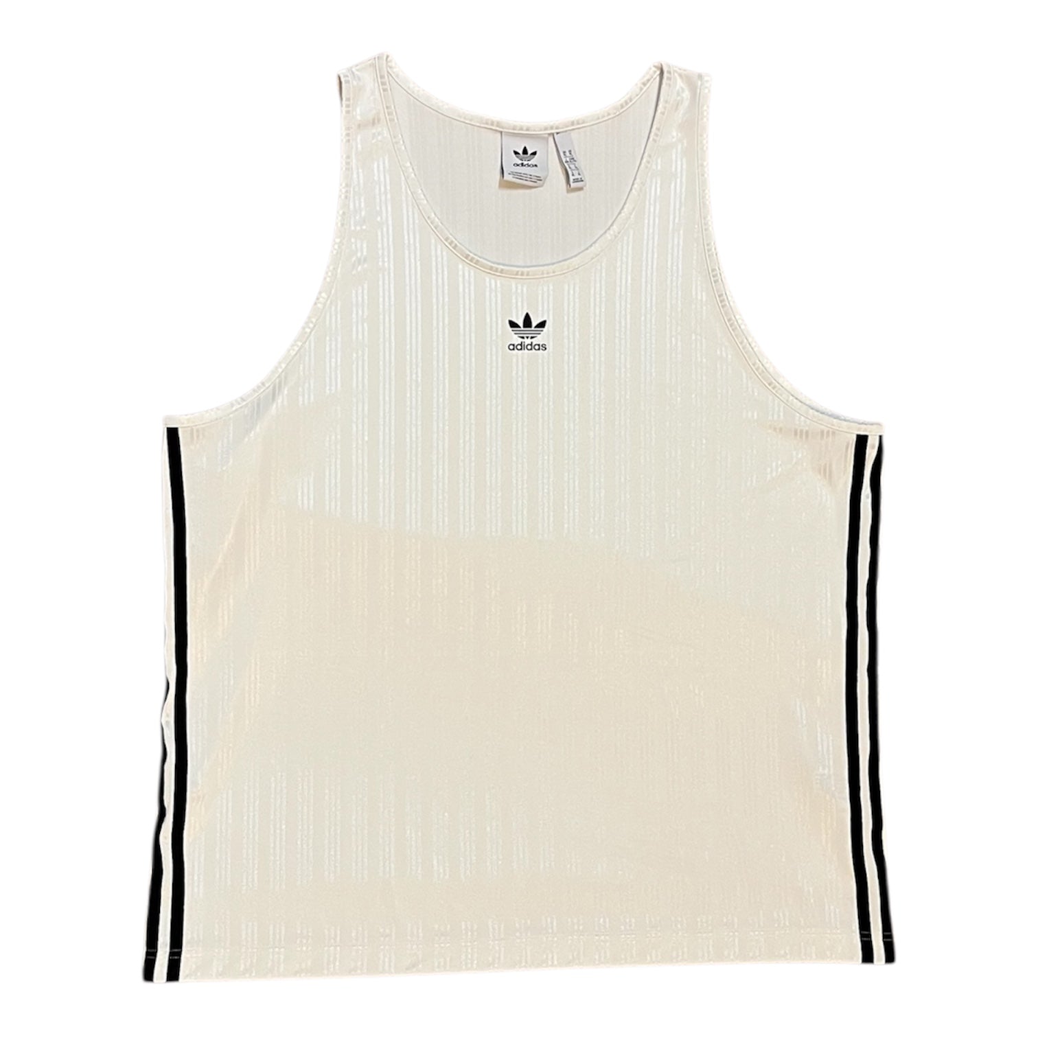 Adidas Black Stripes White Tank Top Jersey